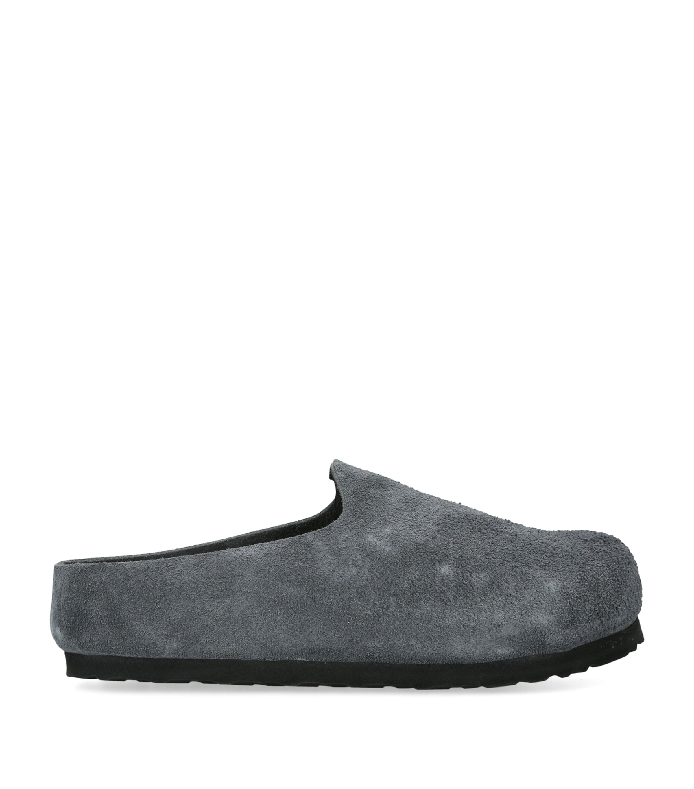 Birkenstock Suede Amsterdam Wrapped Clogs (Regular Fit) Grey/dark