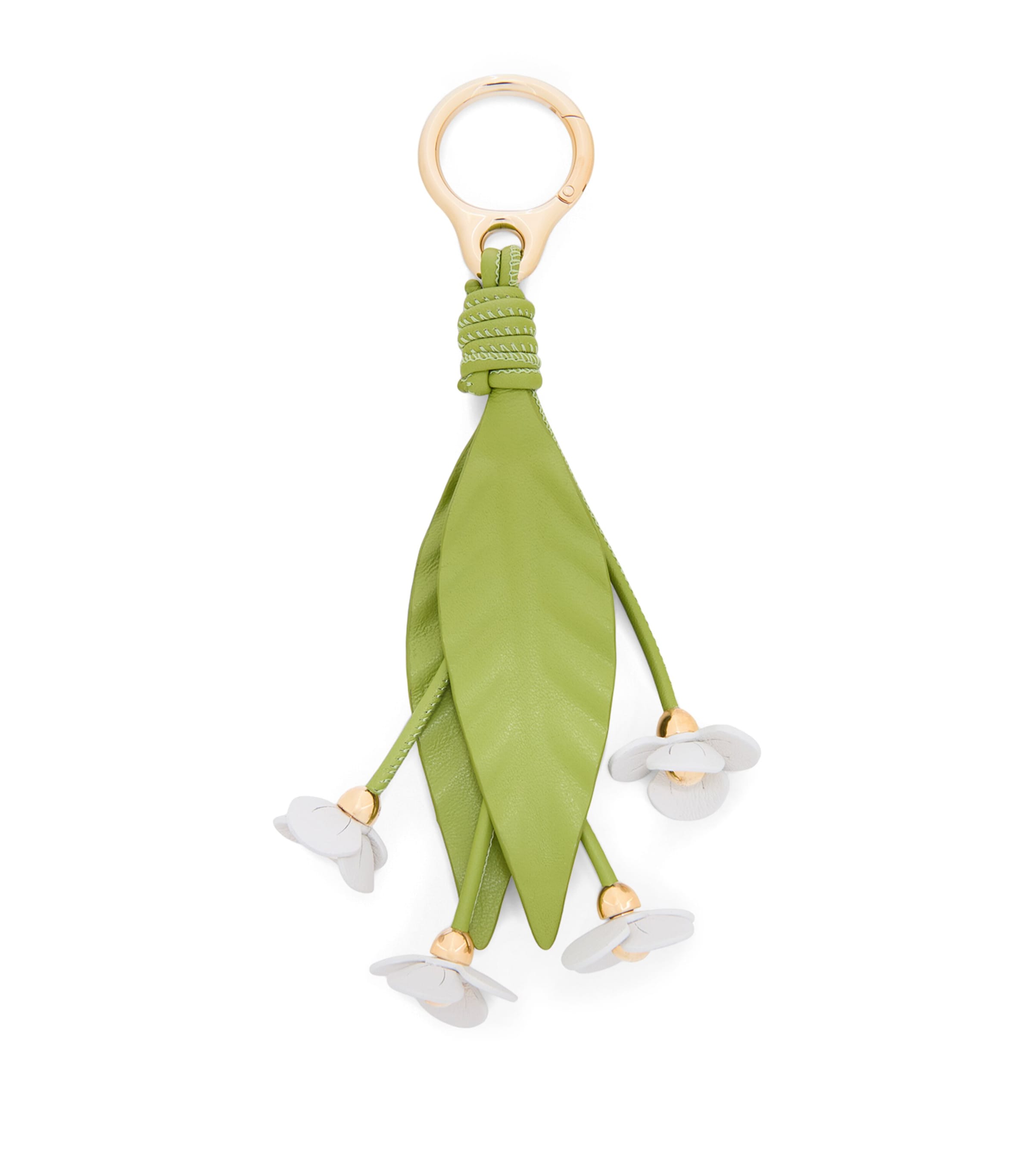 LOEWE Strawberry Flower Bag Charm Green White