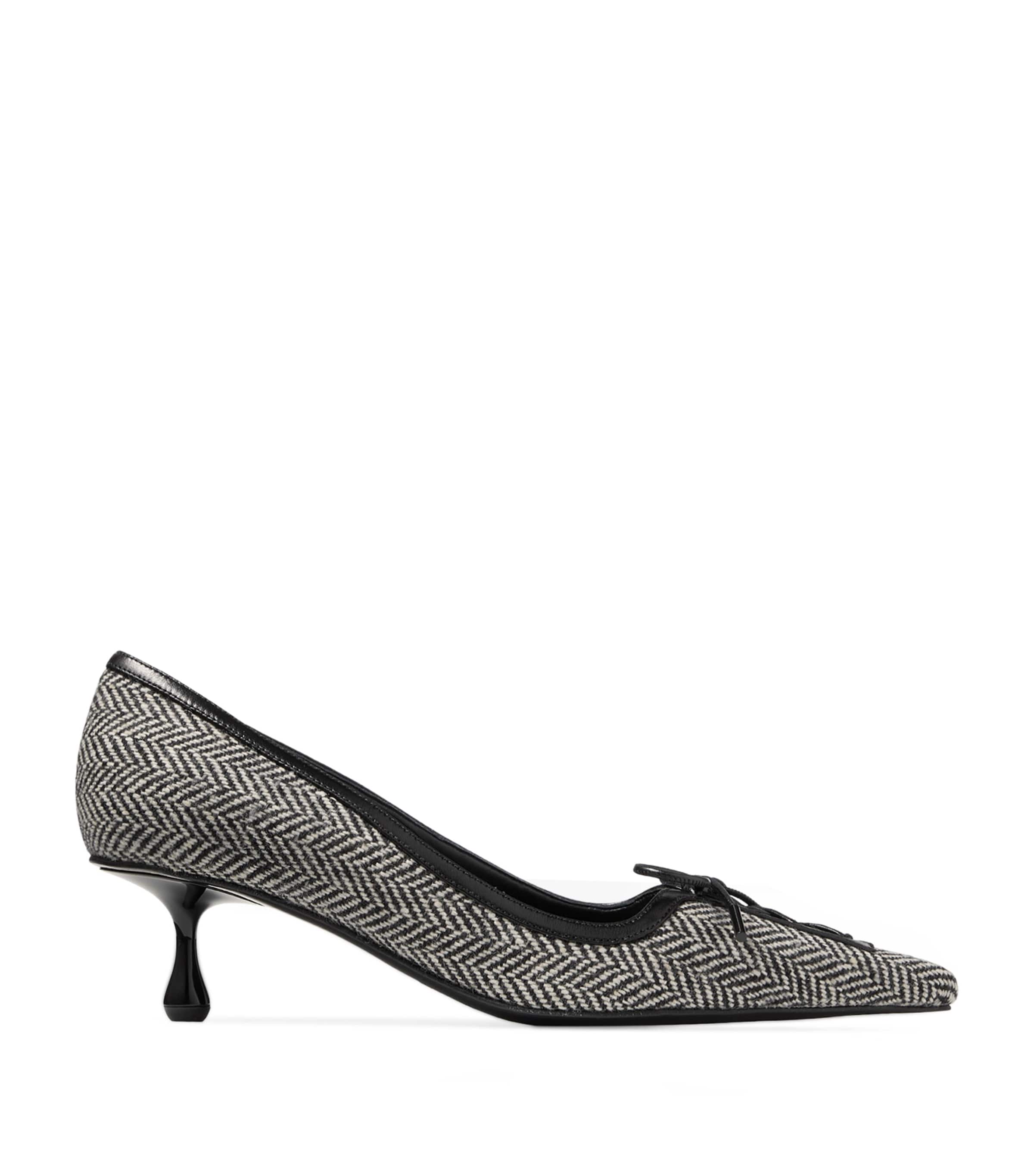 Jimmy Choo Scarlett 50 Herringbone Pumps Grey/black Mix/black