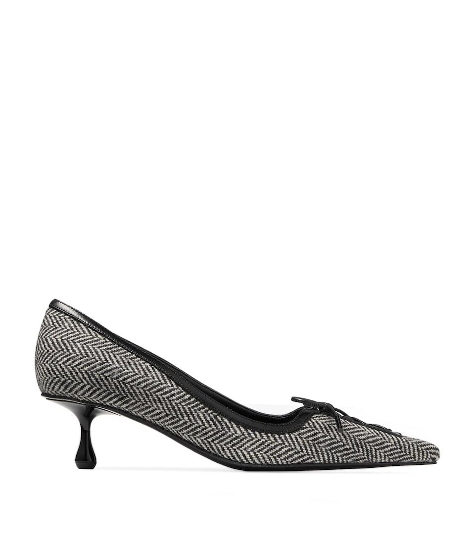 Jimmy Choo Scarlett 50 Herringbone Pumps Grey/black Mix/black