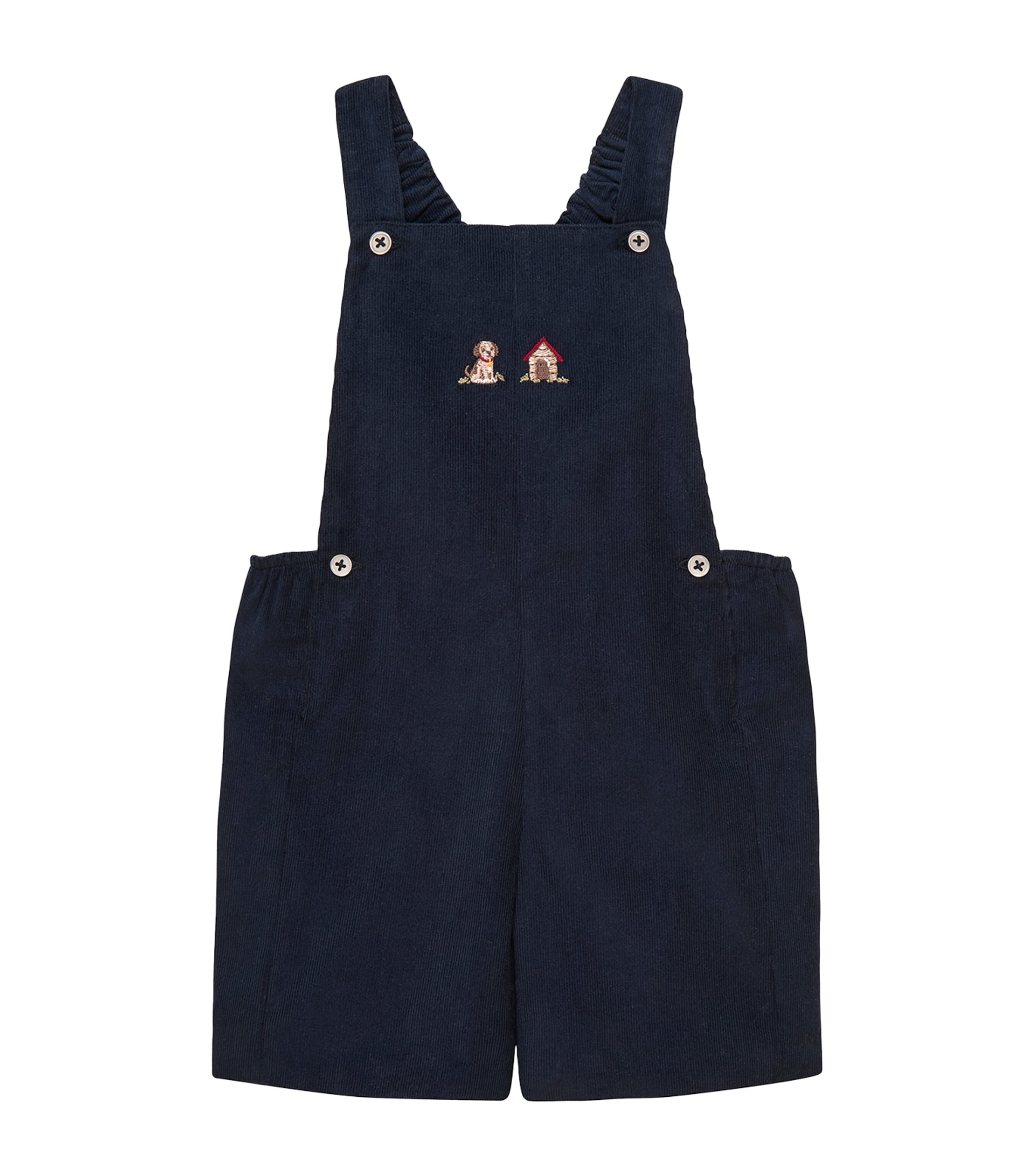 Trotters Cotton Puppy Alfie Dungarees (3-24 Months) Navy