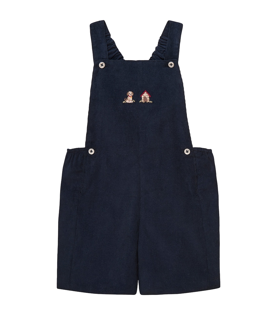 Trotters Cotton Puppy Alfie Dungarees (3-24 Months) Navy