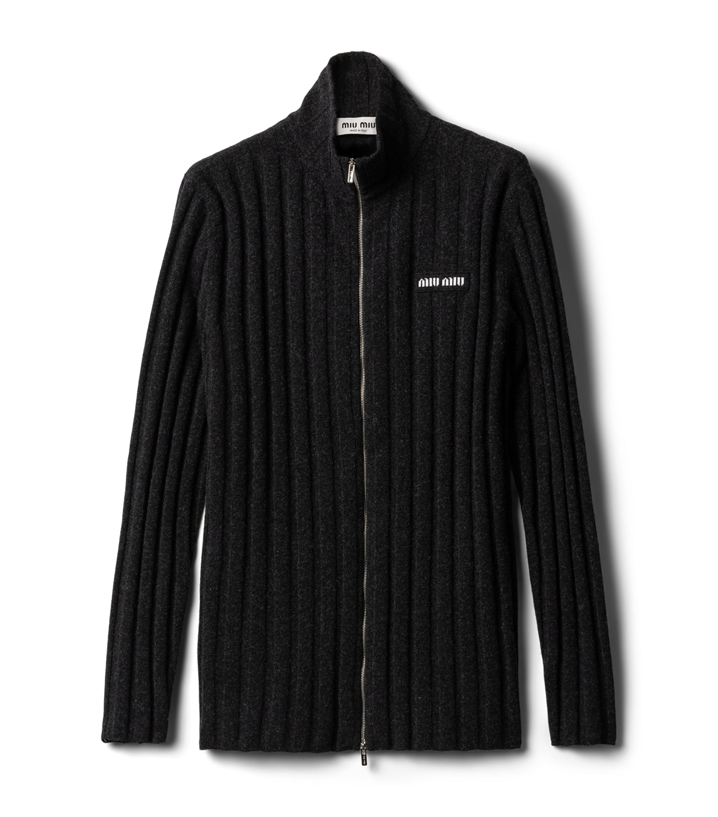 Wool-Cashmere Ribbed Cardigan
