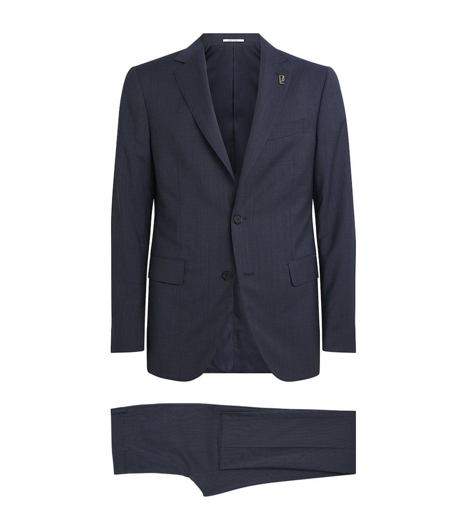 Pal Zileri Mens Wool 2-Piece Suit Blue Navy