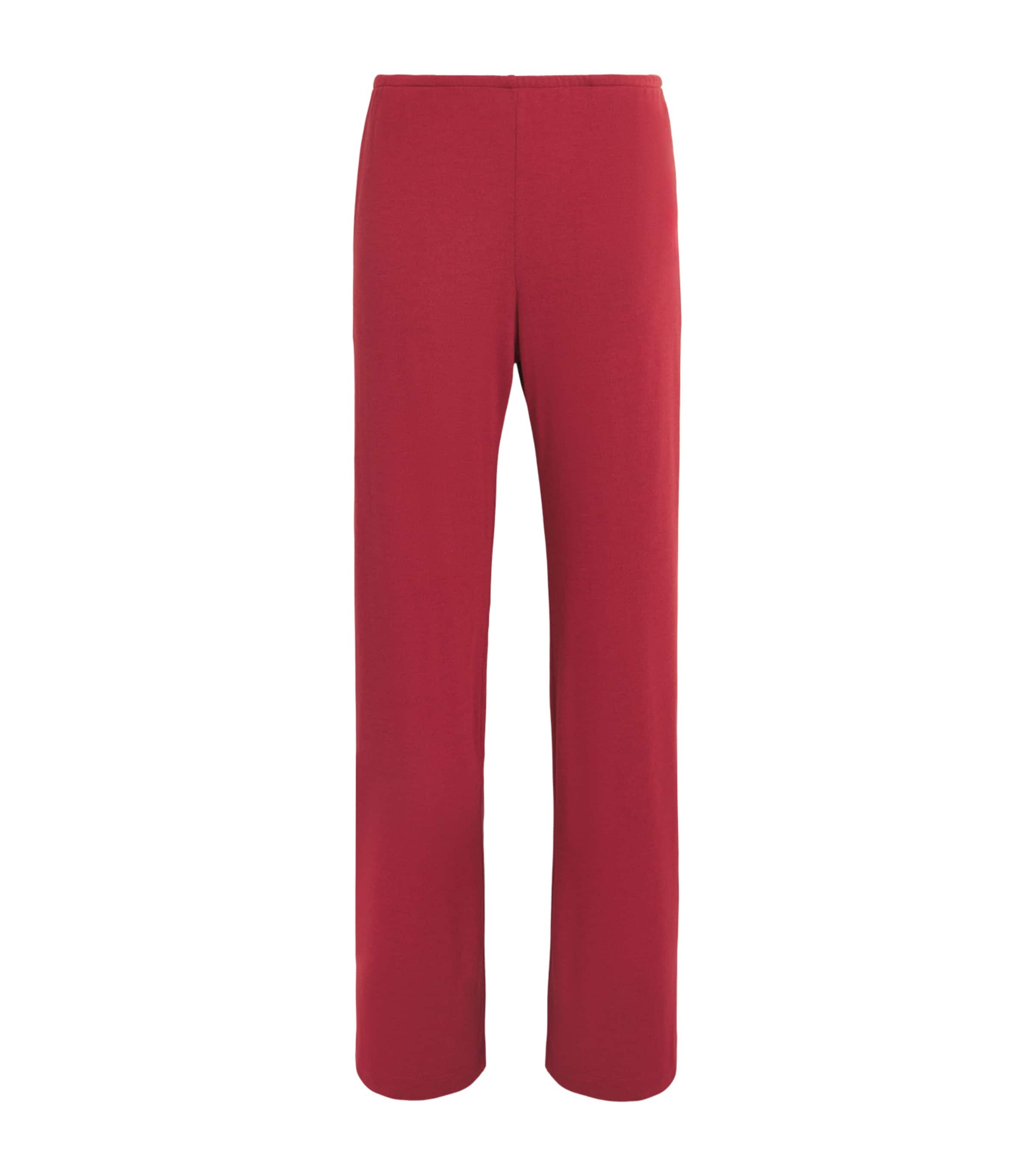 LESET Womens Lauren Wide-Leg Lounge Trousers Rust
