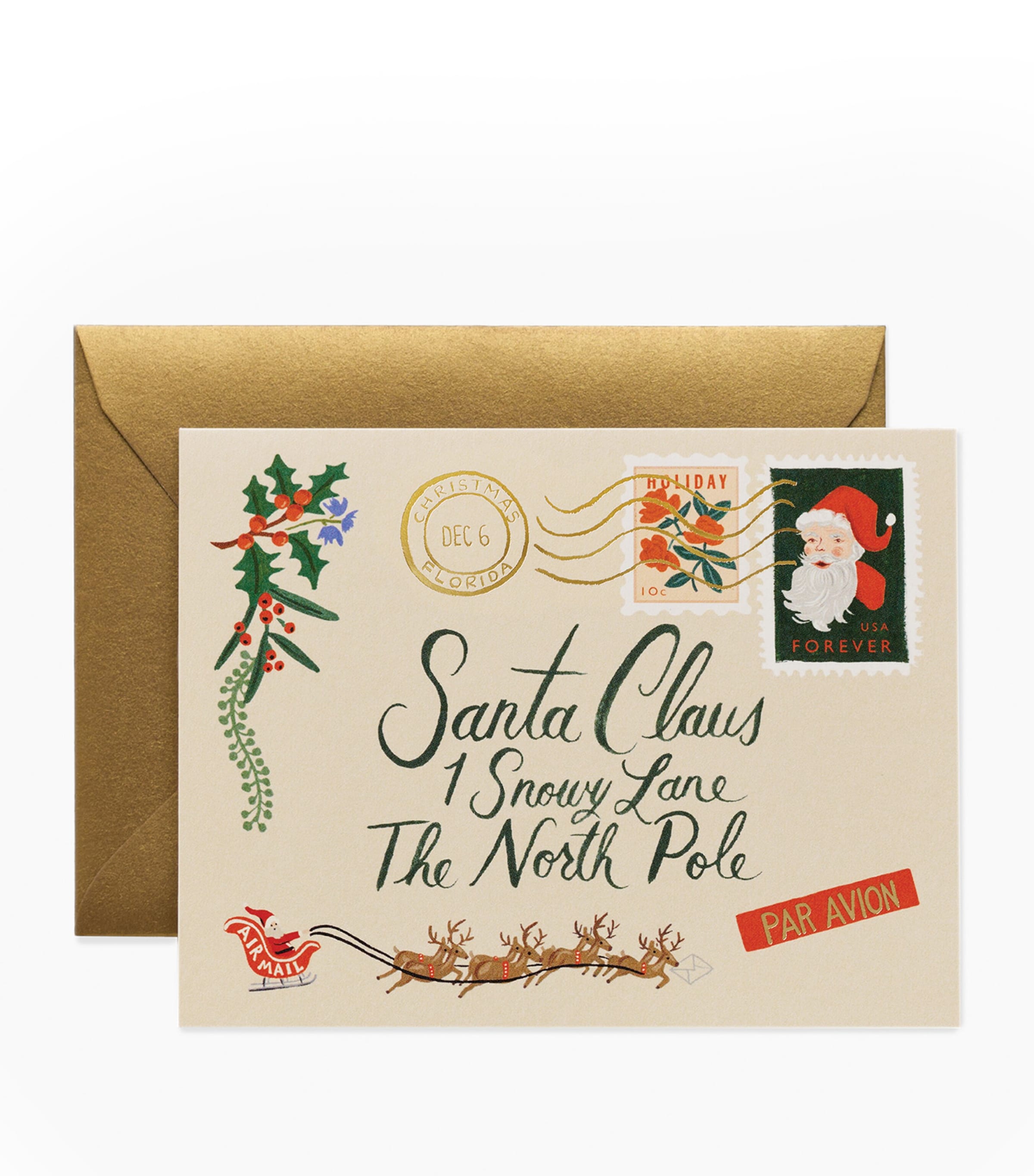 Rifle Paper Co. Santa Letter Christmas Card