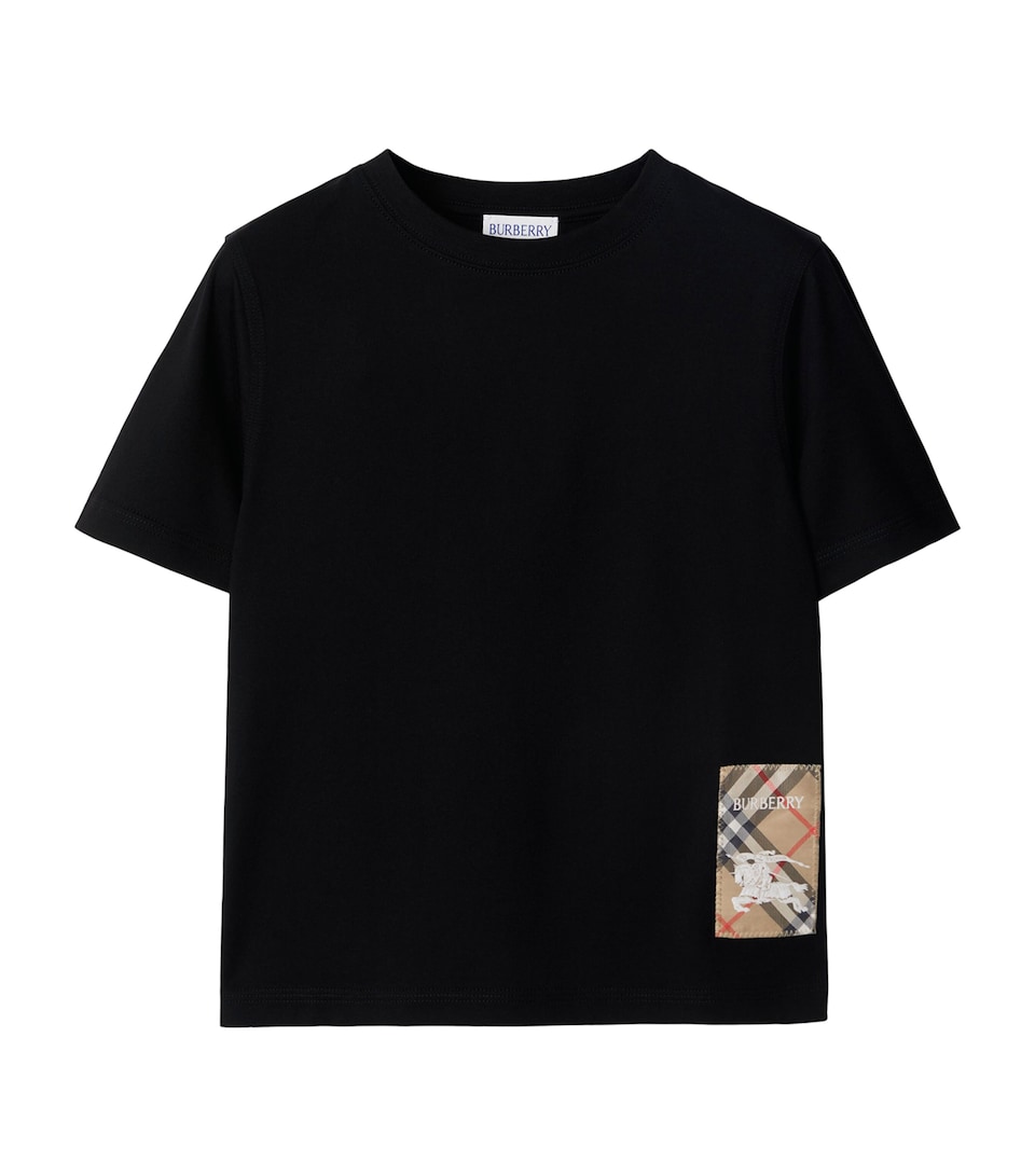 Cotton Check Label T-Shirt (3-12 Years)