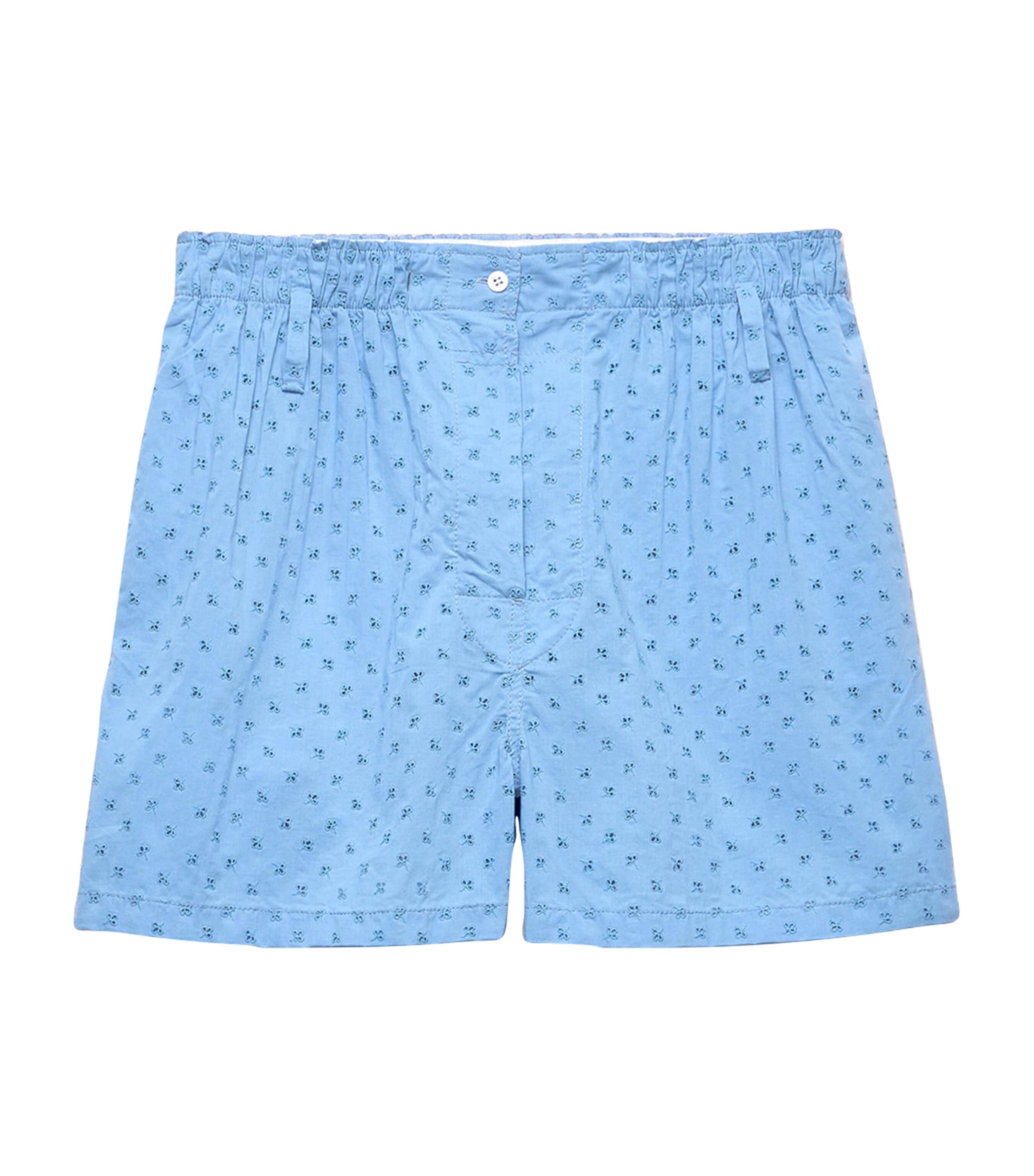 Cotton Poplin Embroidered Shorts