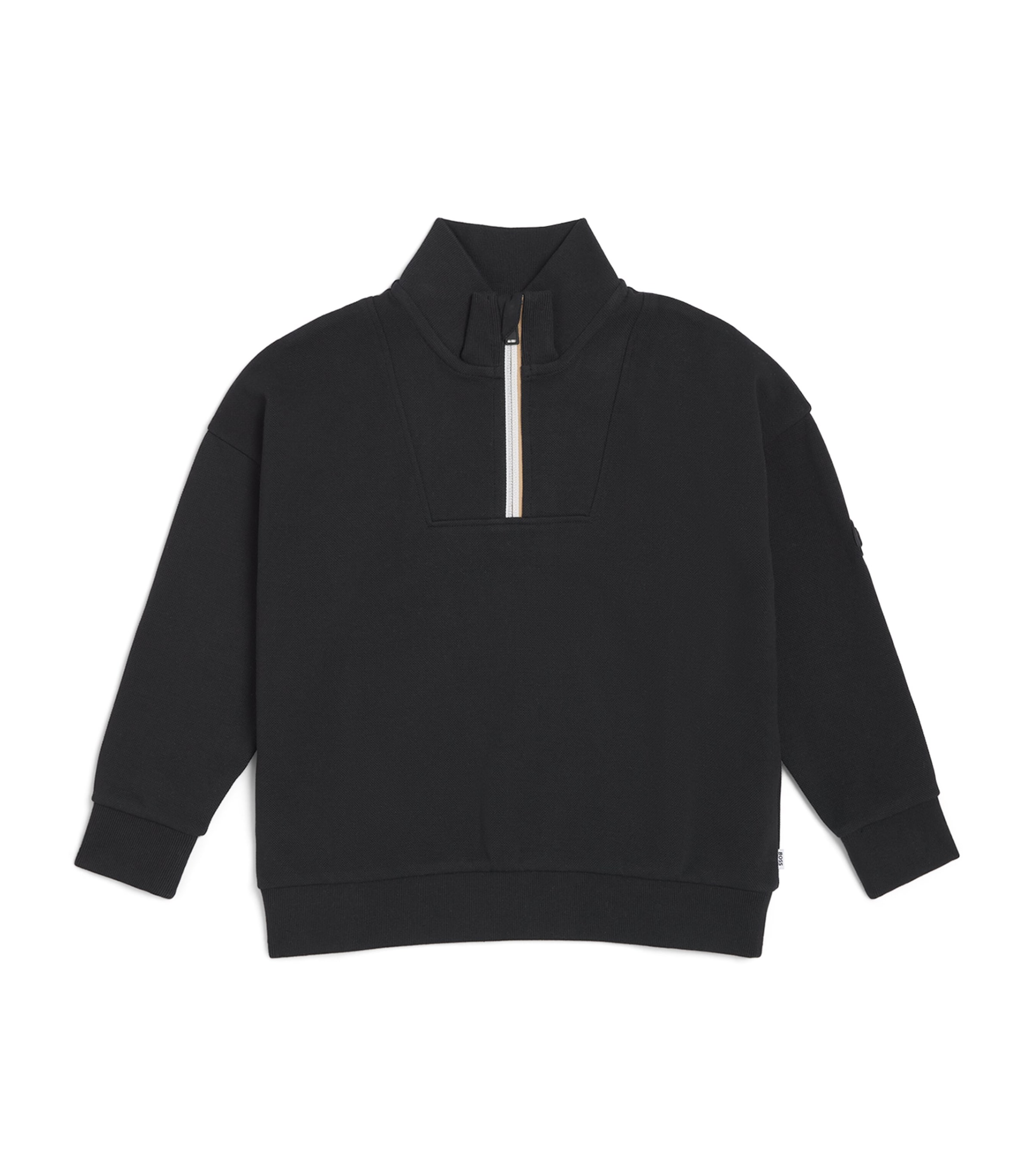 BOSS Kidswear Stripe Quarter-Zip Sweatshirt (4-16 Years) Black