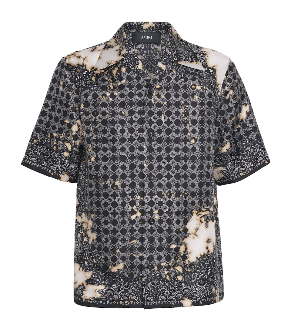 Silk Bleached Bandana Bowling Shirt