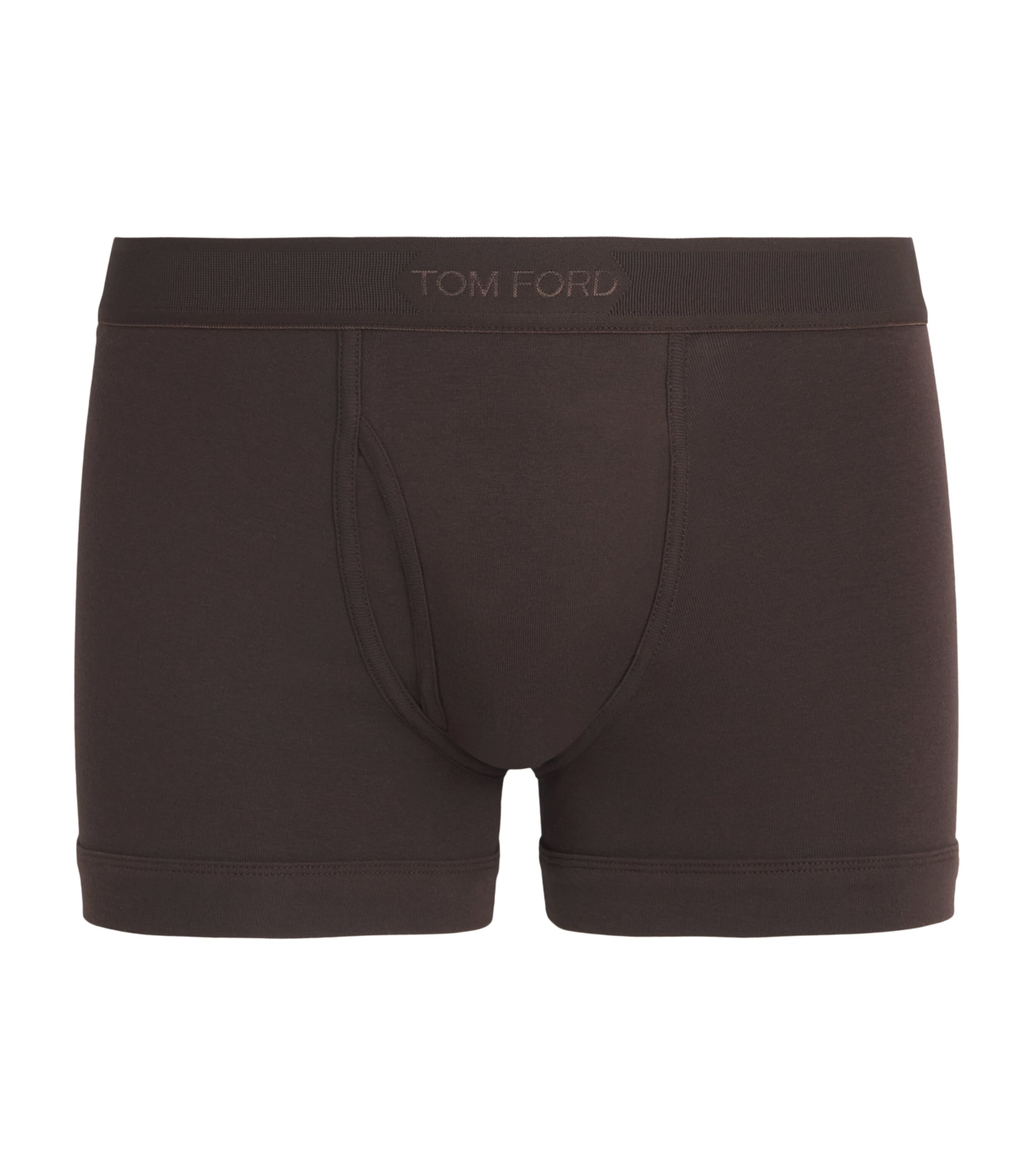 TOM FORD Mens Stretch-Cotton Logo Boxer Briefs Chocolate