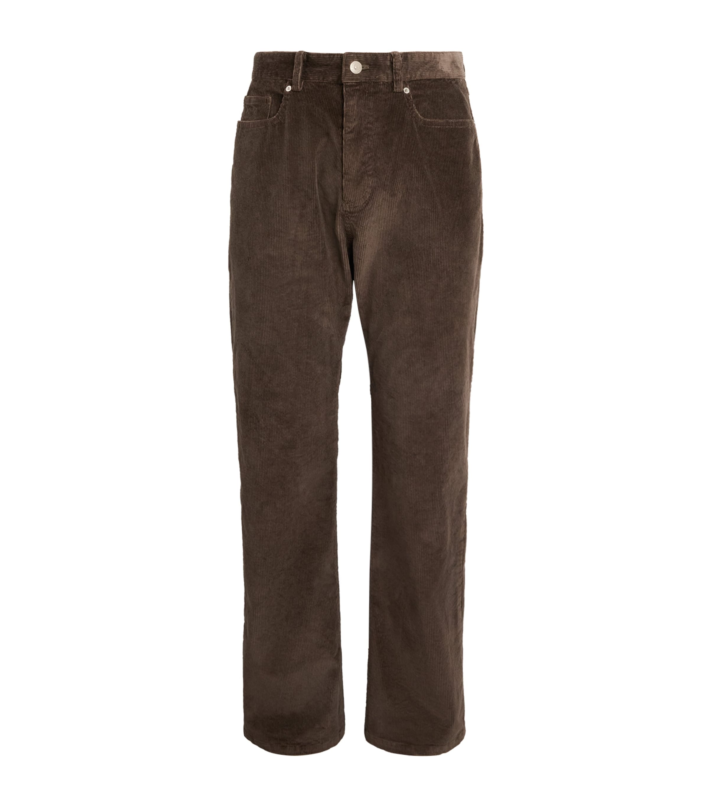 System Mens Corduroy Straight Trousers Brown