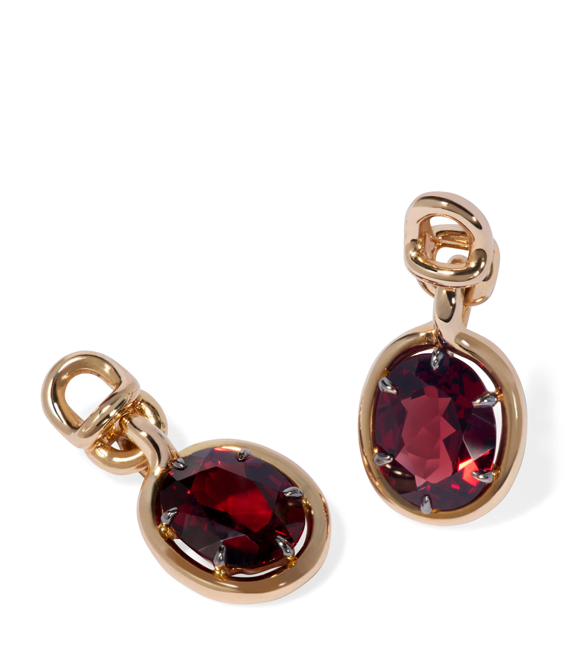 Yellow Gold and Garnet Mythology Earring Drops