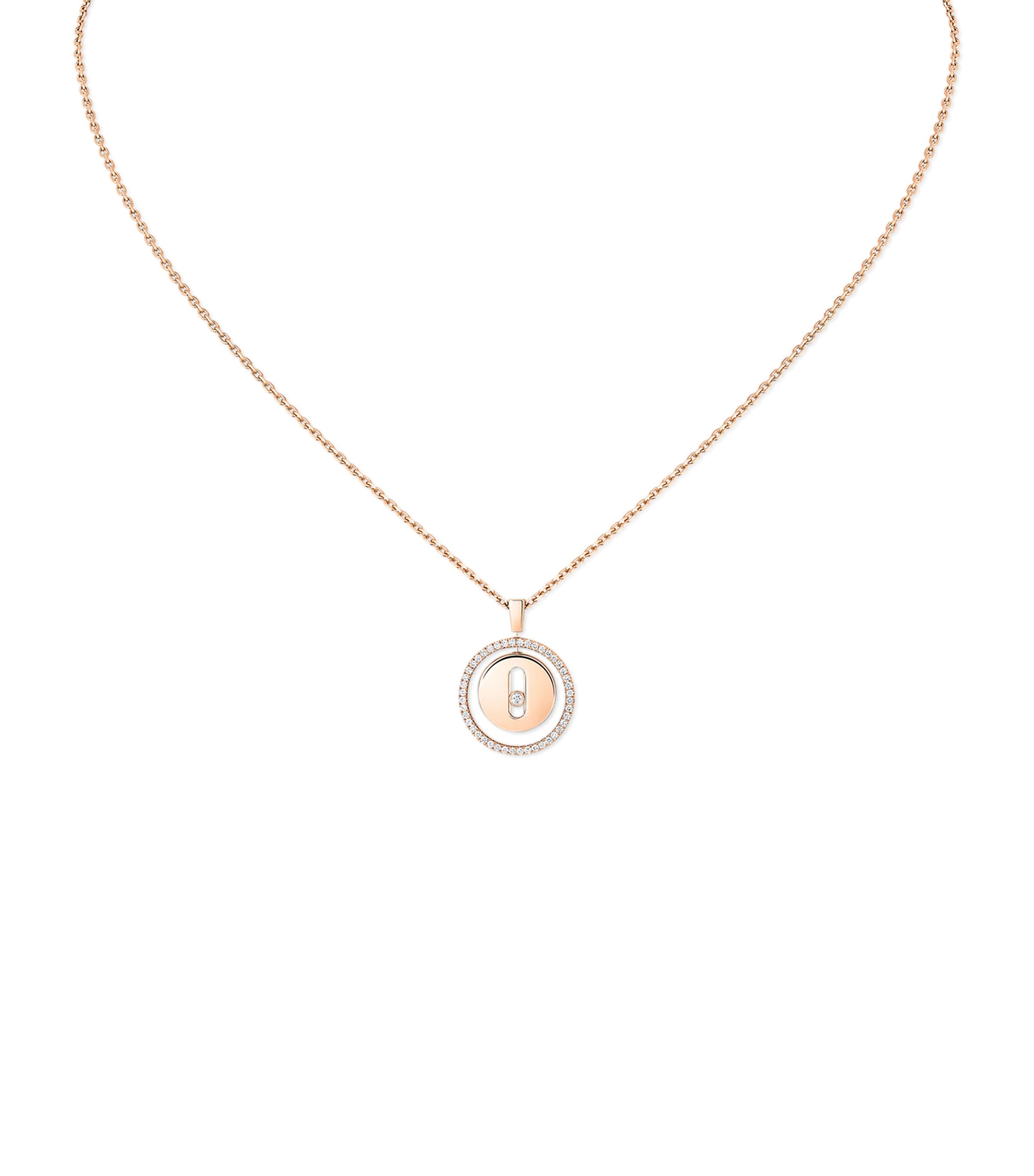 Messika Lucky Move Rose Gold and Diamond Necklace (0.18ct) Pink Gold