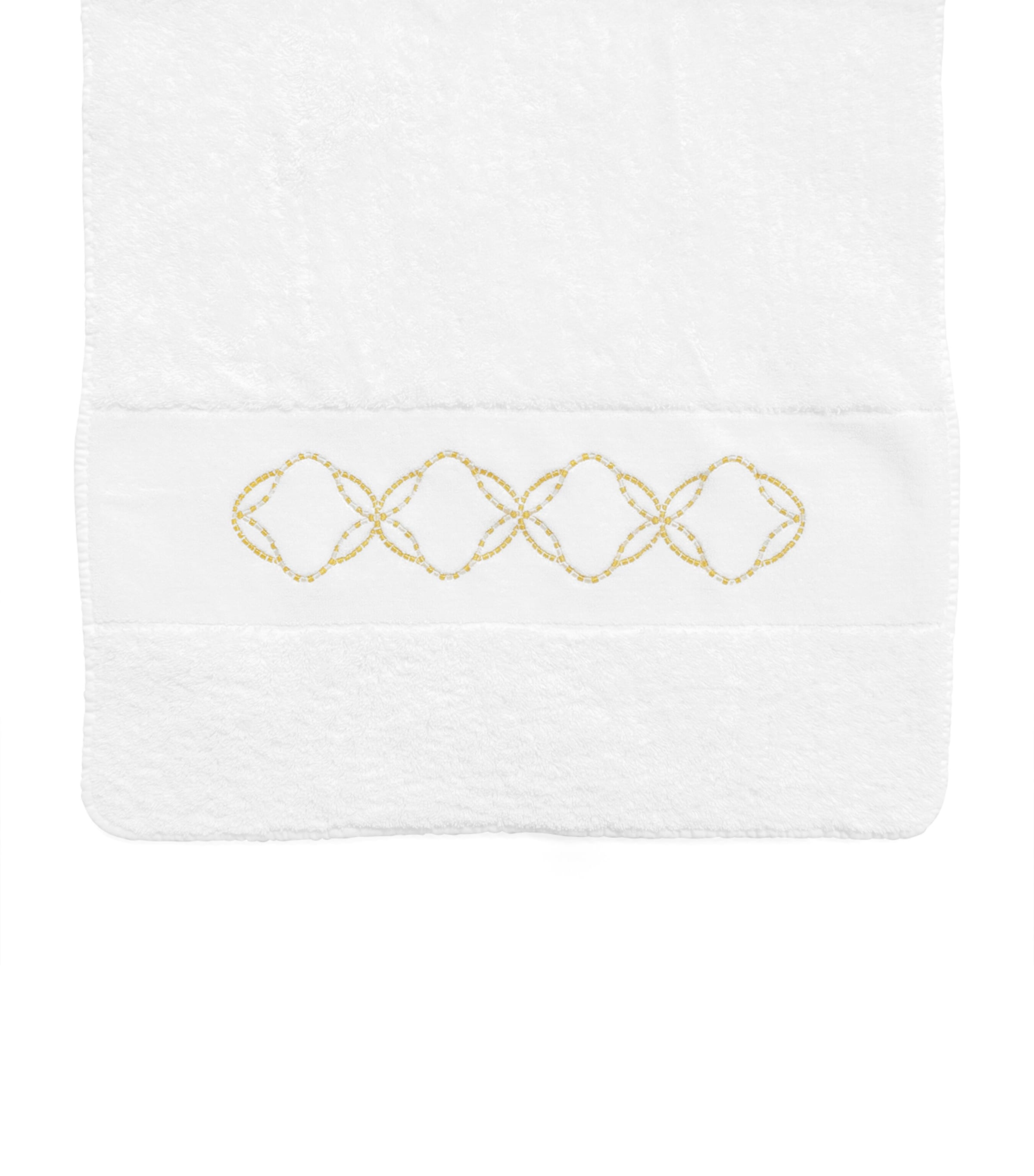 Abyss & Habidecor Cotton Misia Hand Towel (55cm x 100cm) White/gold