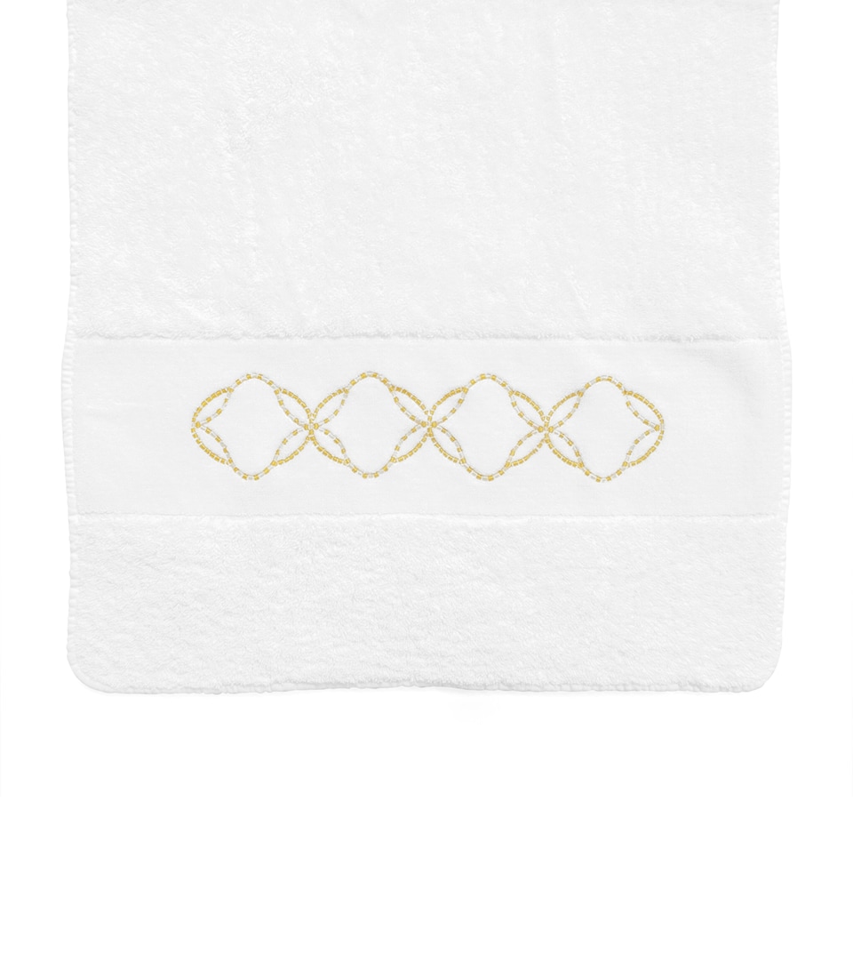 Abyss & Habidecor Cotton Misia Hand Towel (55cm x 100cm) White/gold