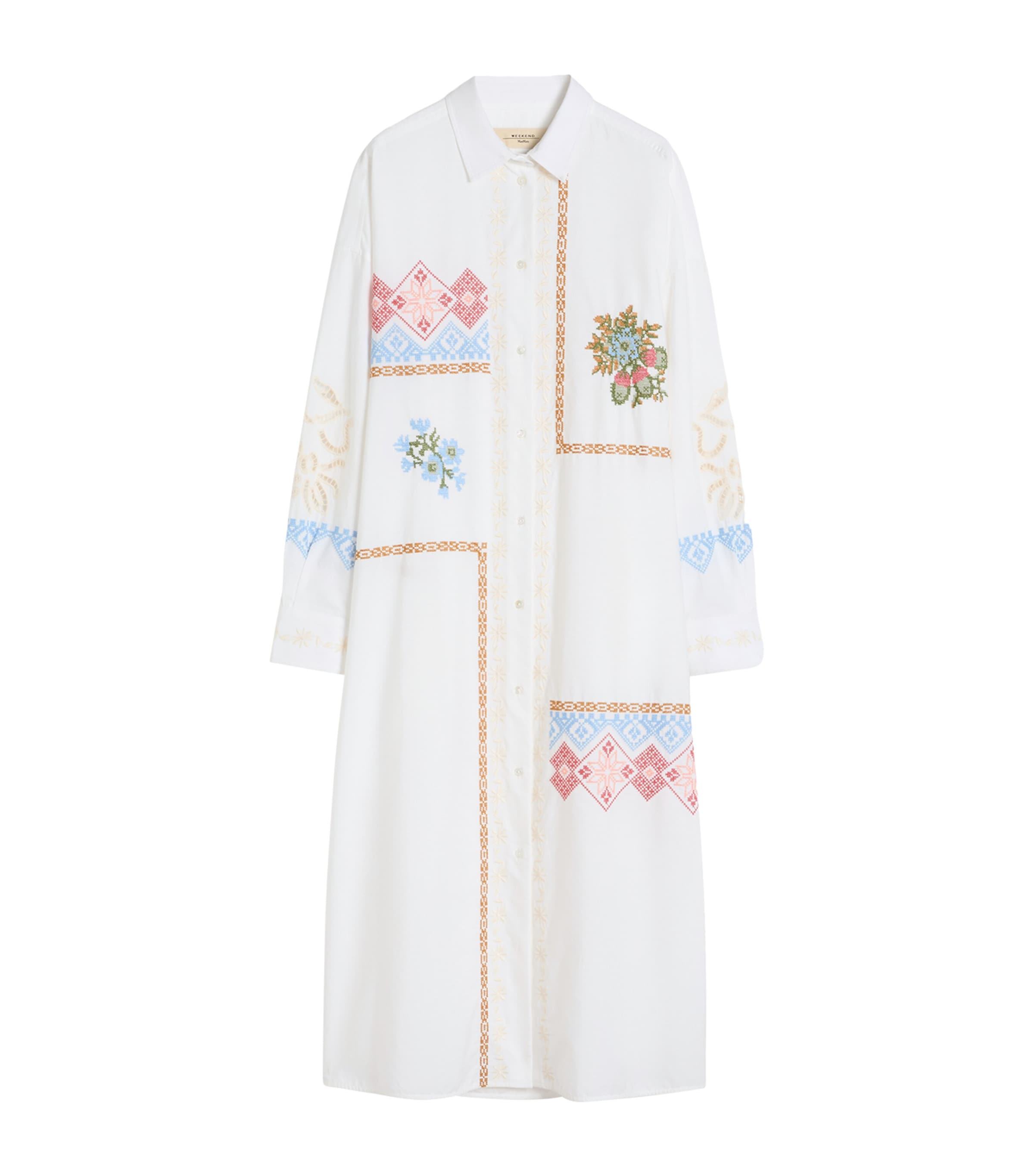 Cotton Embroidered Midi Dress