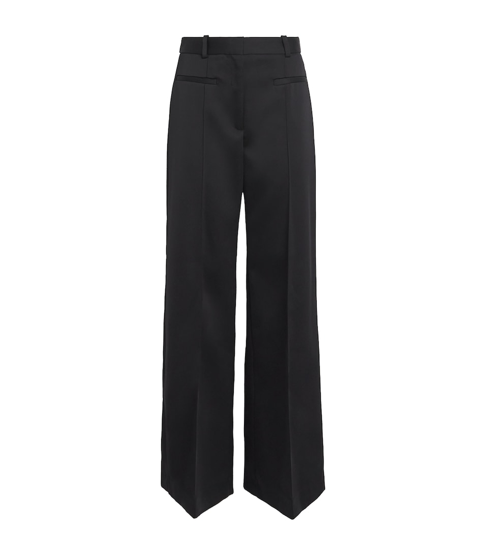 Satin High-Rise Straight Trousers
