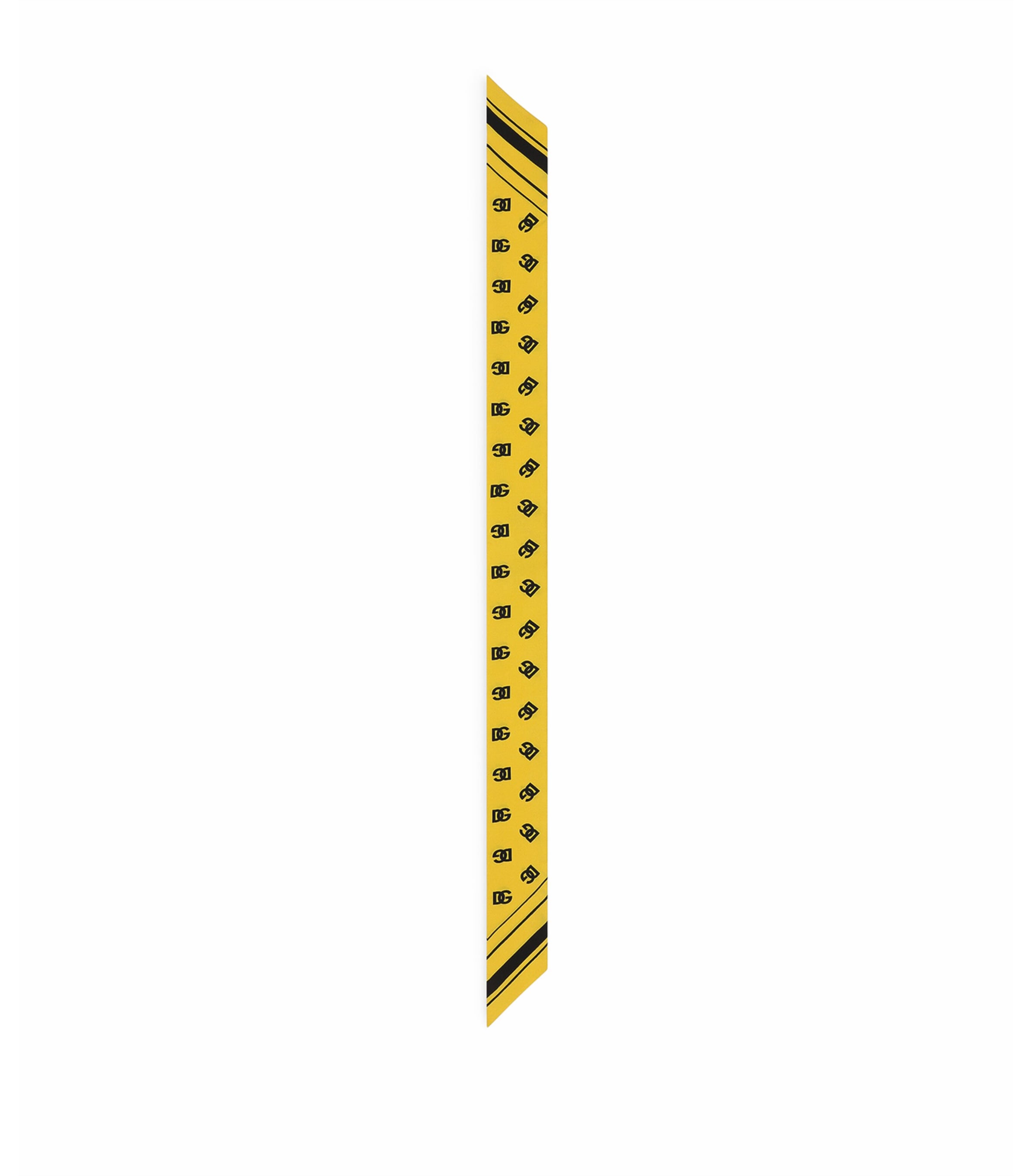 Dolce&Gabbana Silk Monogram Print Scarf Dg Fdo Giallo