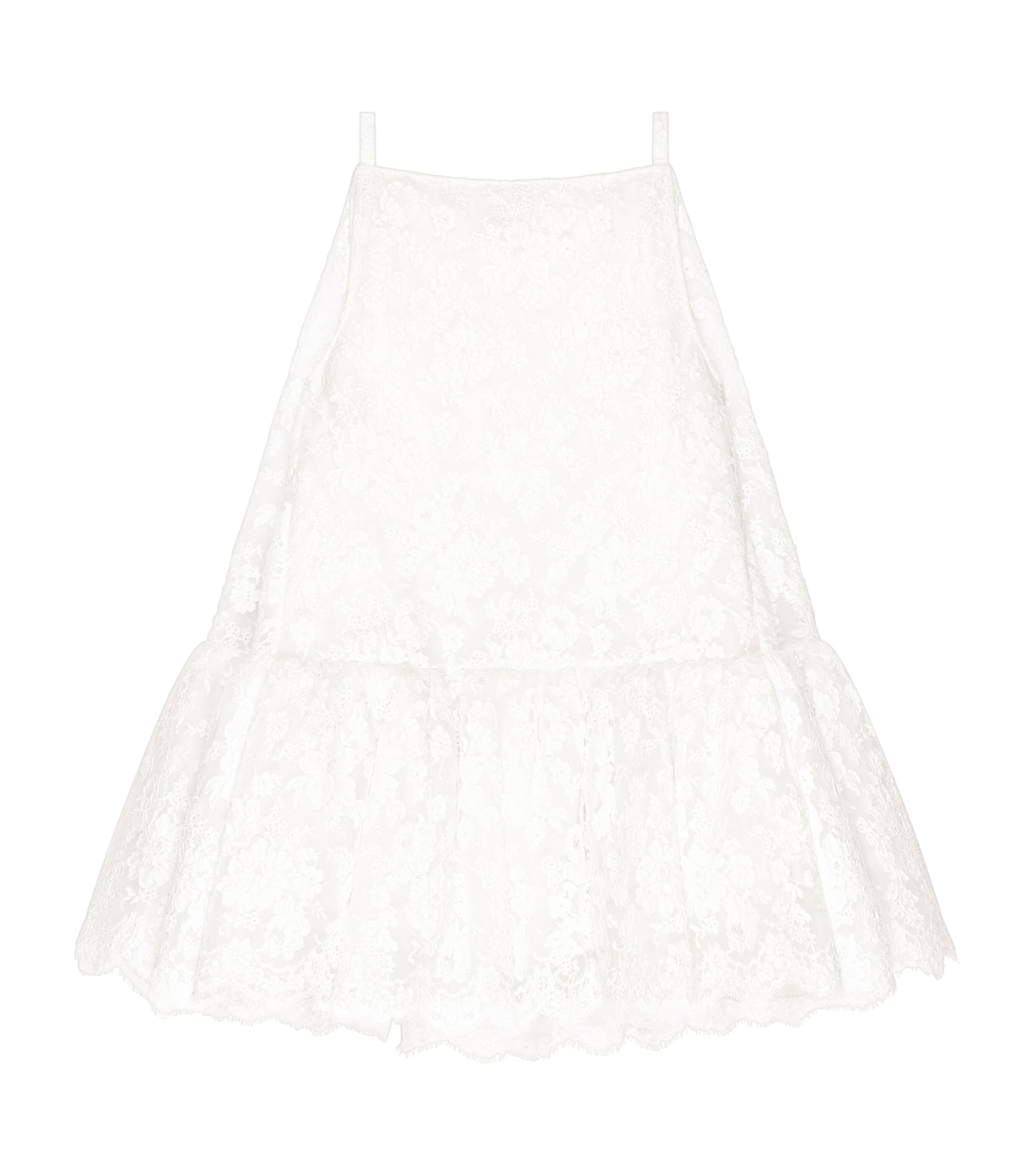 Lace Ruffle Round Mini Dress