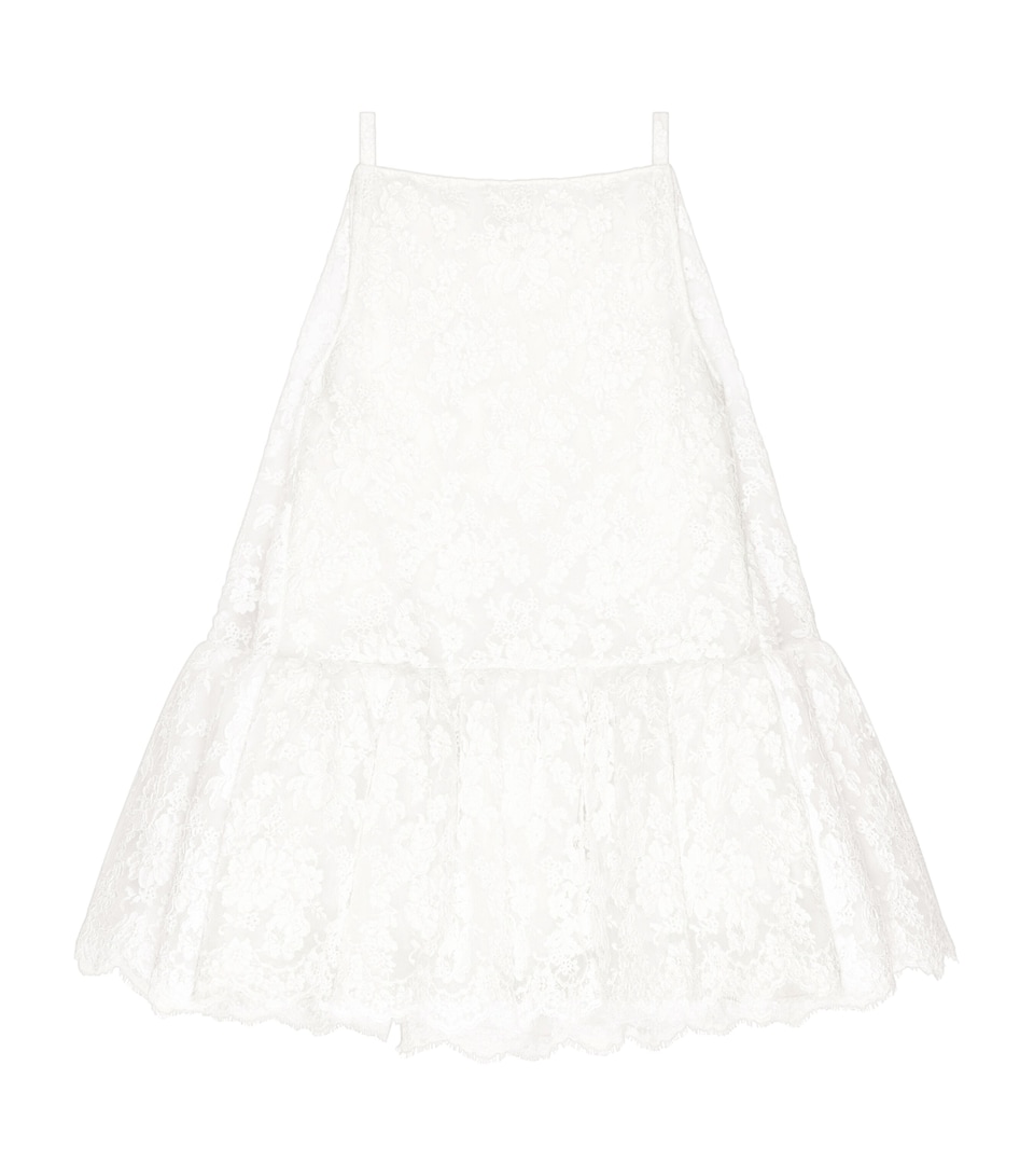 Lace Ruffle Round Mini Dress