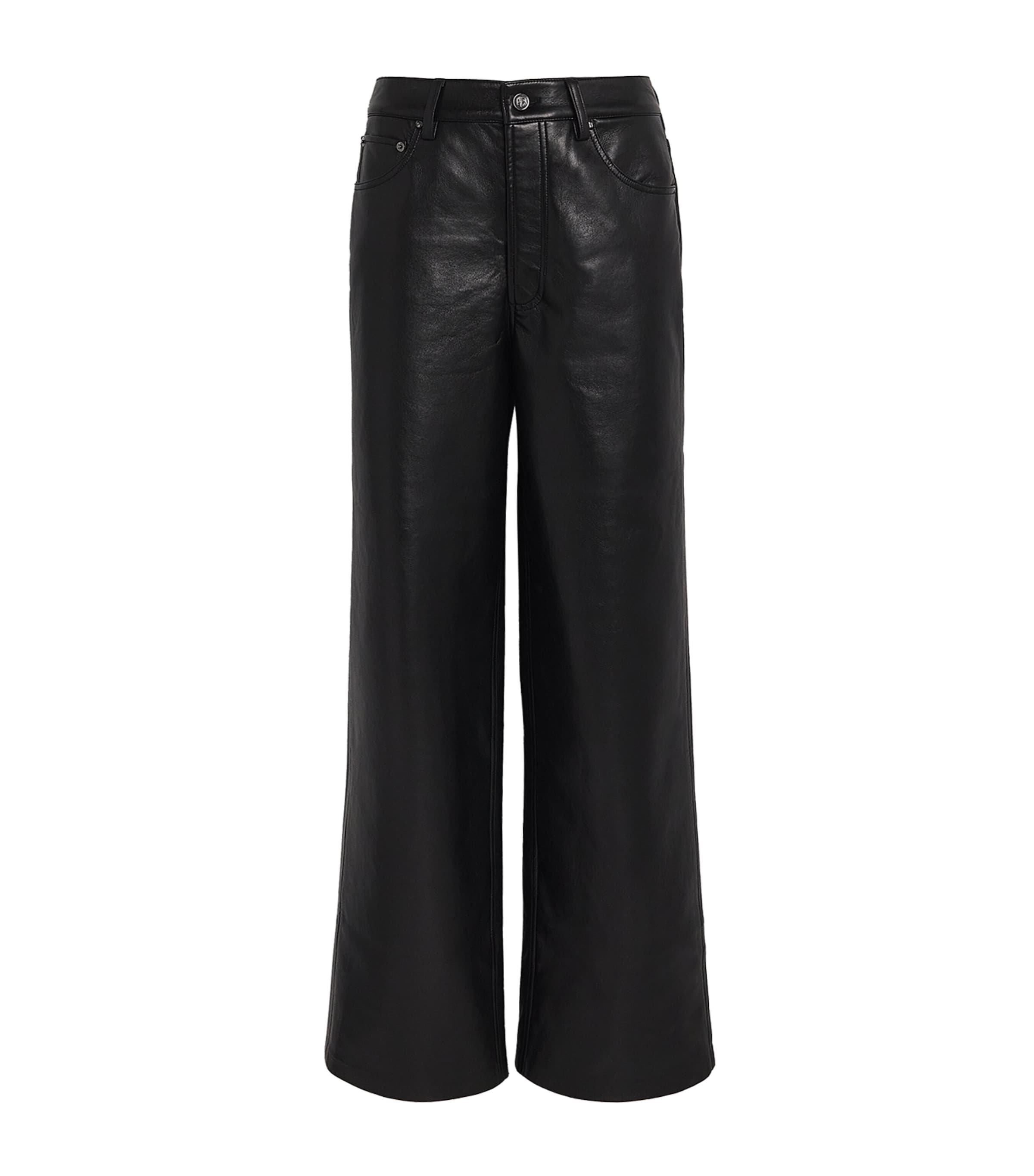 Leather Manon Wide-Leg Trousers