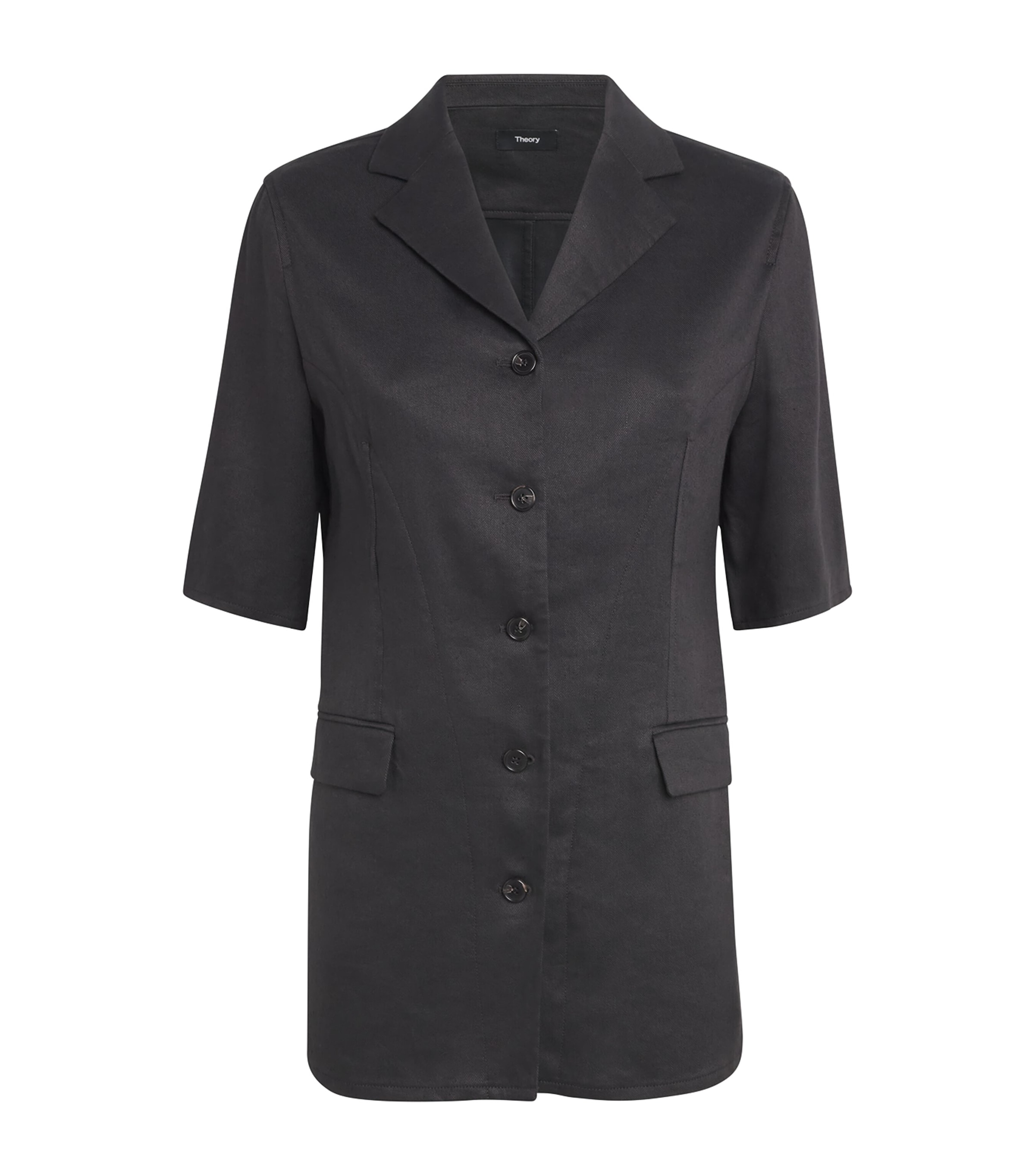 Theory Womens Linen-Blend Blazer Black