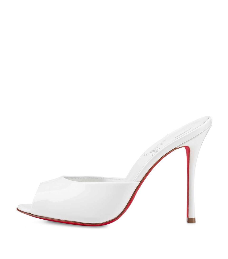 Me Dolly Bianco Patent Leather Mules 100