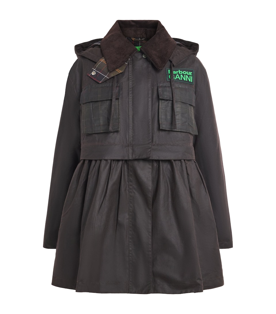 x GANNI Waxed Peplum Coat