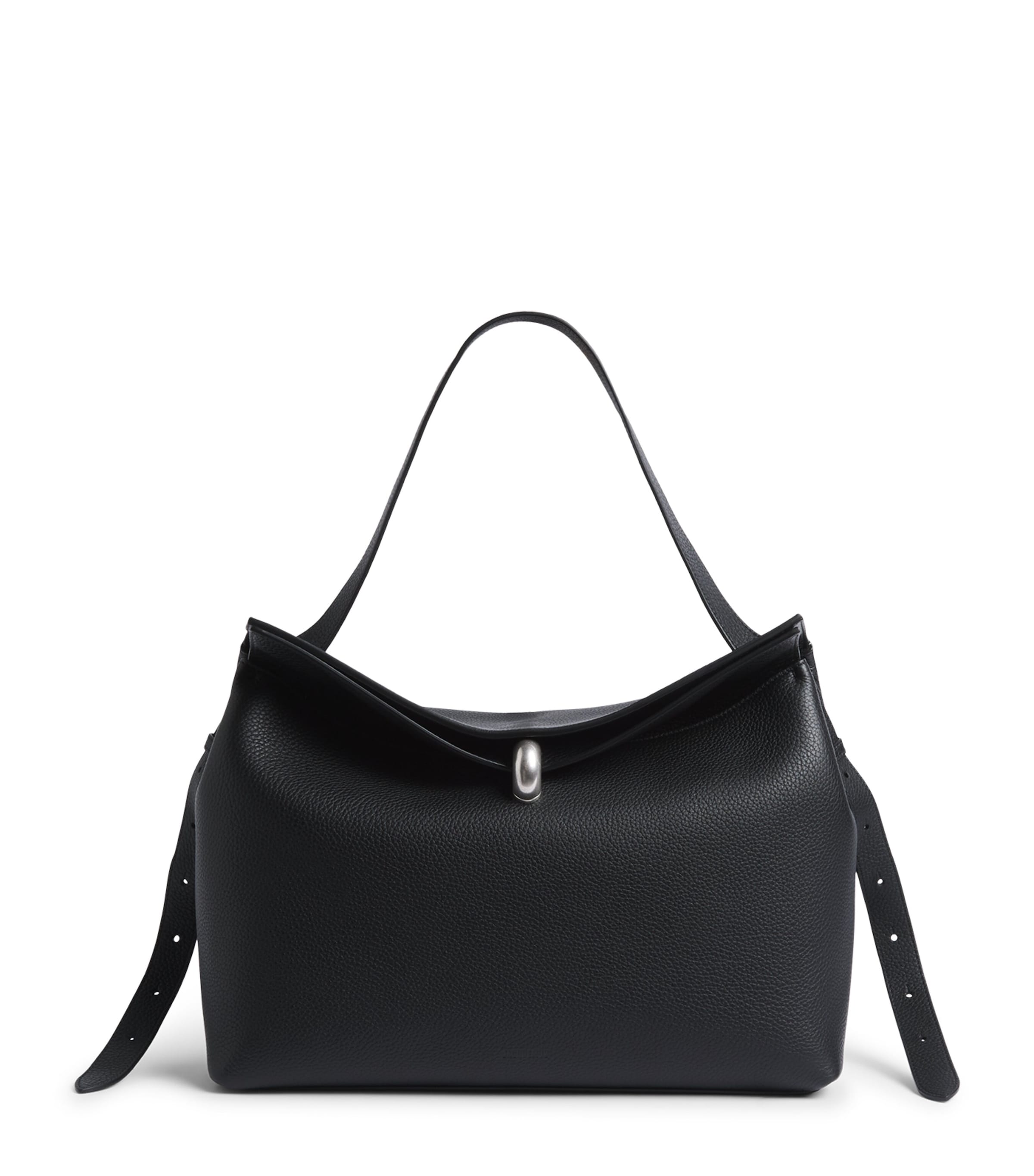 Jacquemus Leather Valérie Messenger Bag Black