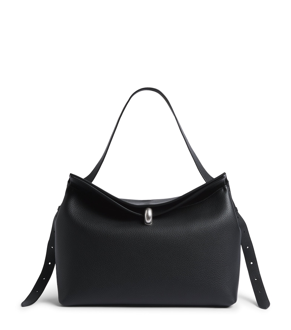 Jacquemus Leather Valérie Messenger Bag Black