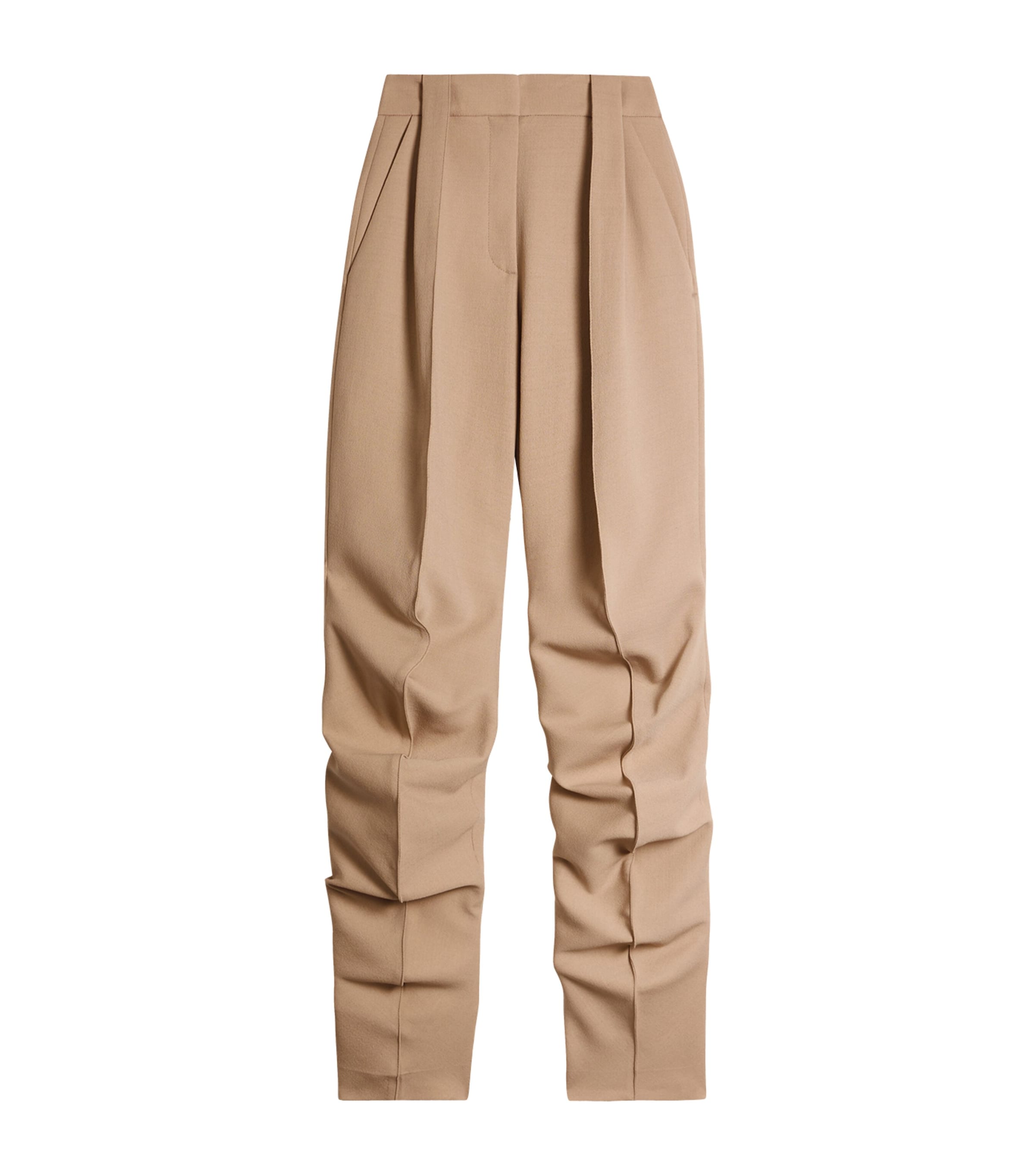 Schiaparelli Womens Wool-Blend Demi-Lune Trousers Beige