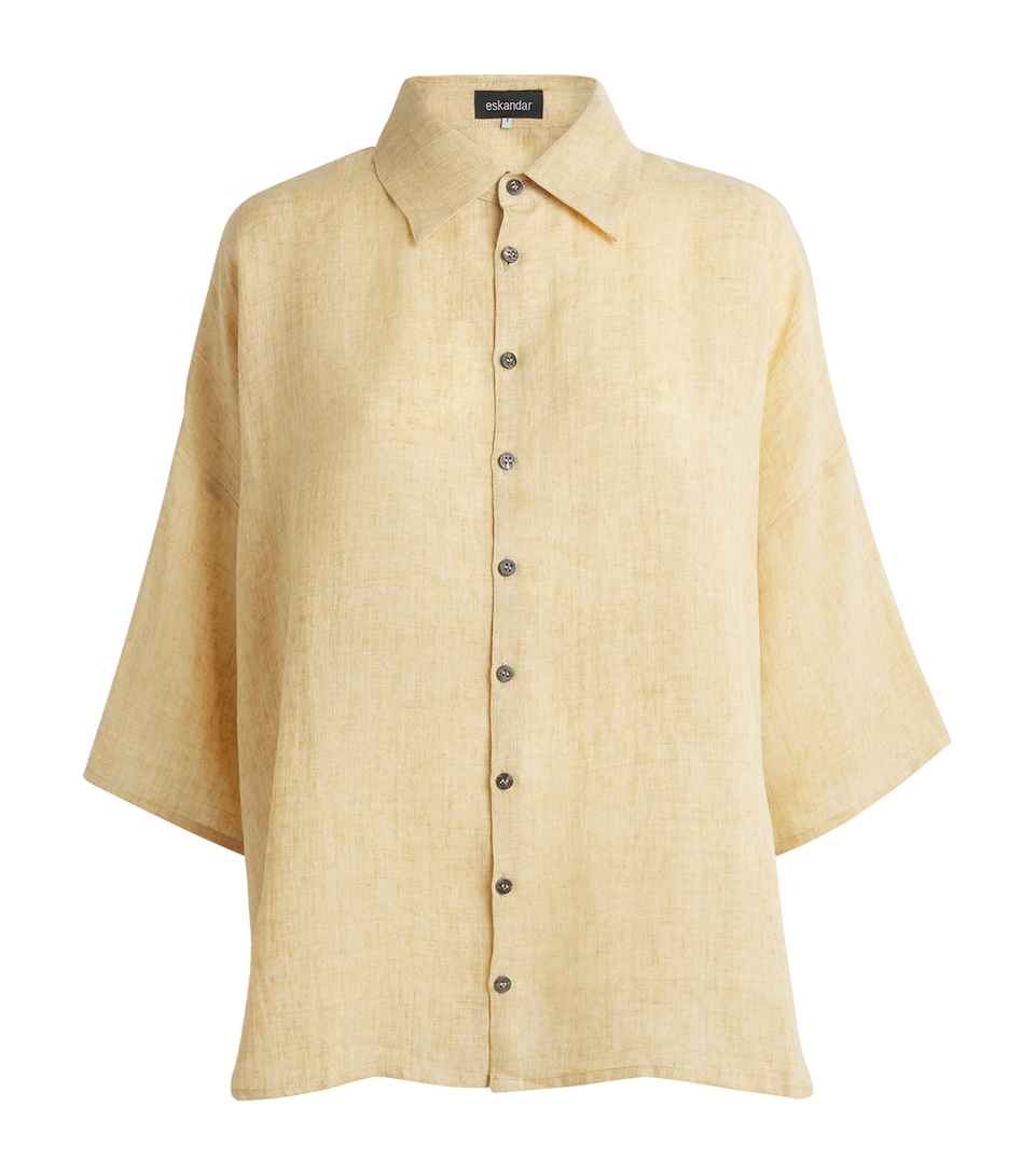 Eskandar Womens Linen Relaxed Shirt Haylight