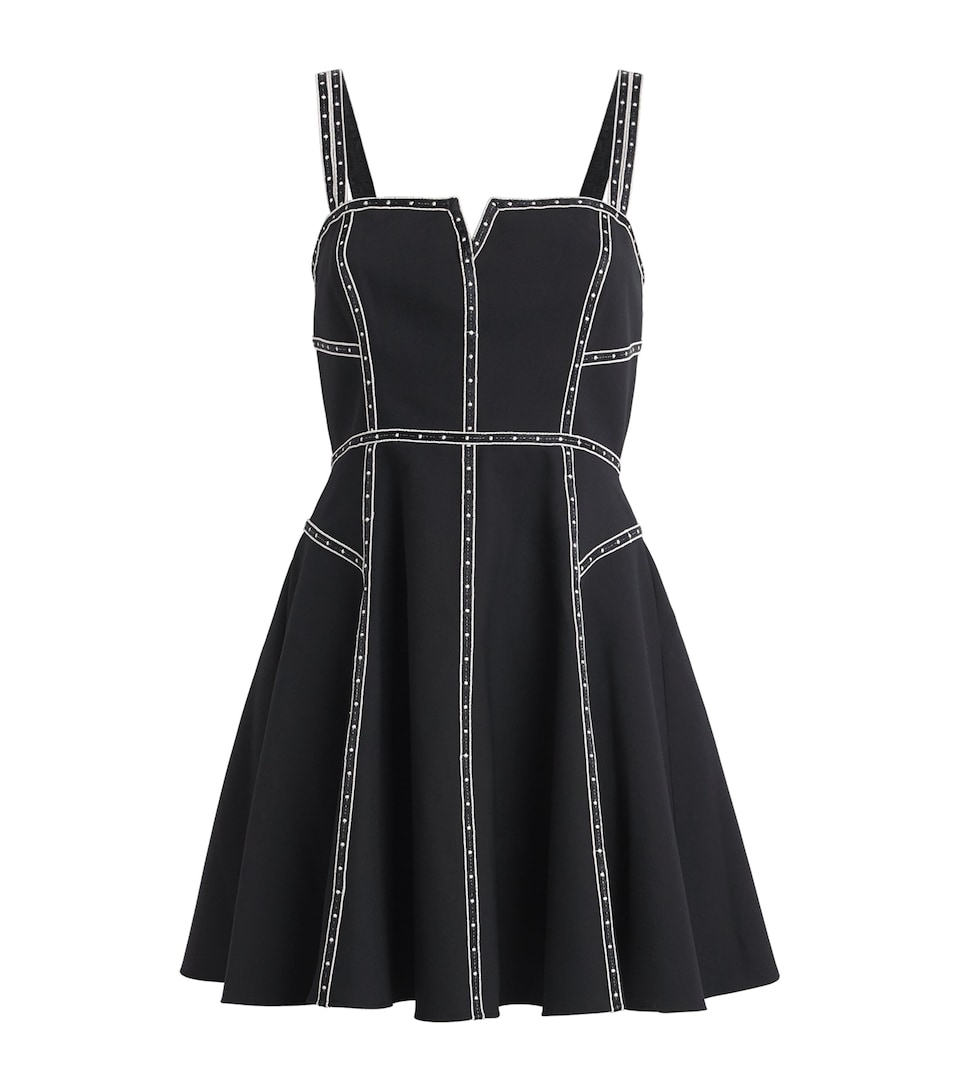 Cinq A Sept Womens Embellished Jelena Mini Dress Black / Ivory