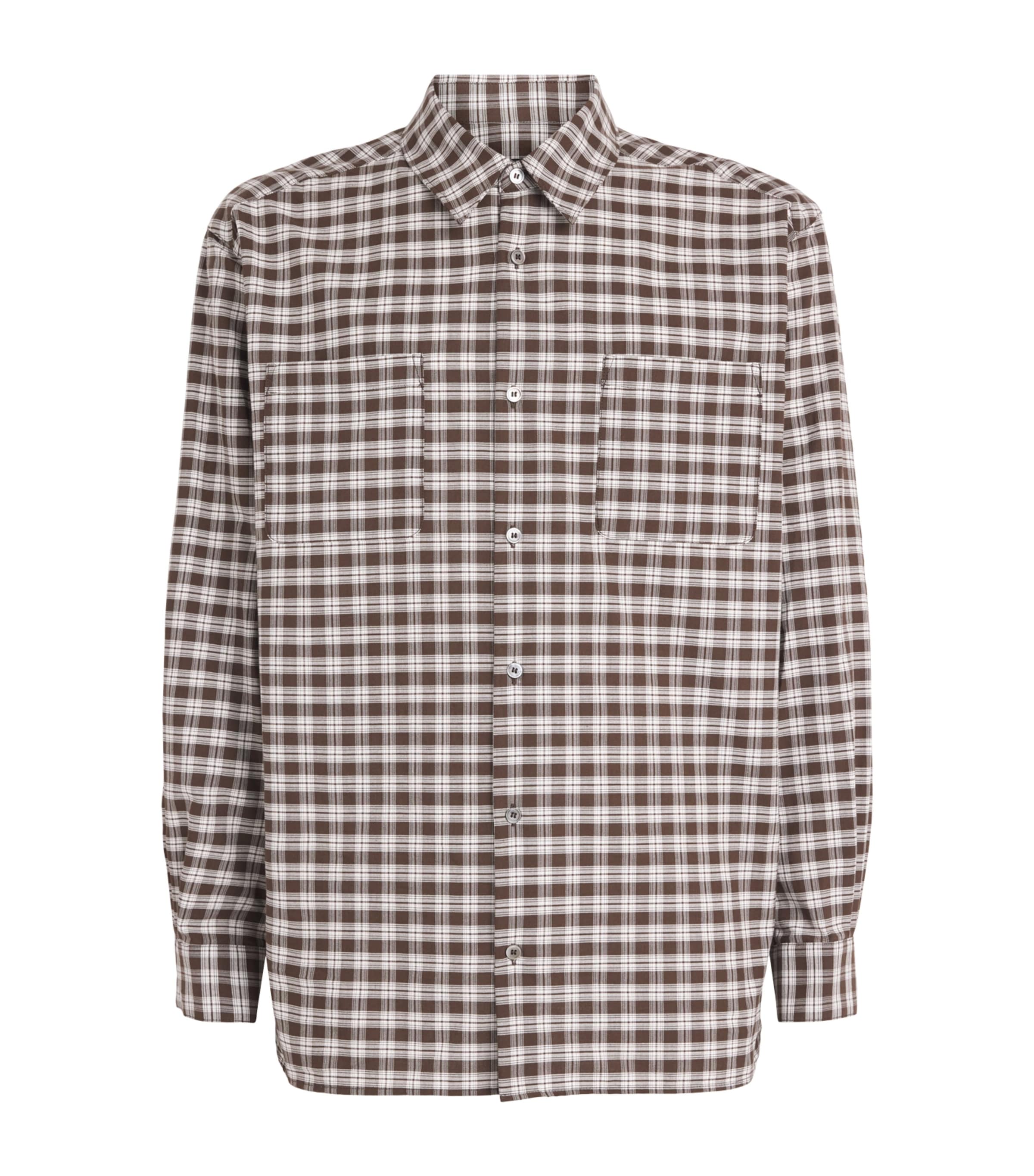 A.P.C. Mens Cotton Check Malcom Shirt Caa Brown