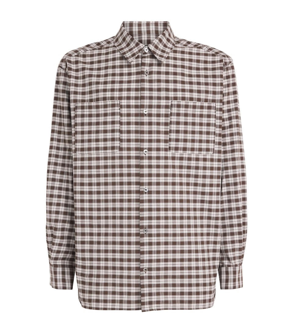 A.P.C. Mens Cotton Check Malcom Shirt Caa Brown