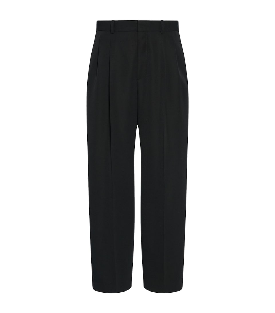 Zev Virgin Wool Pleated Trousers