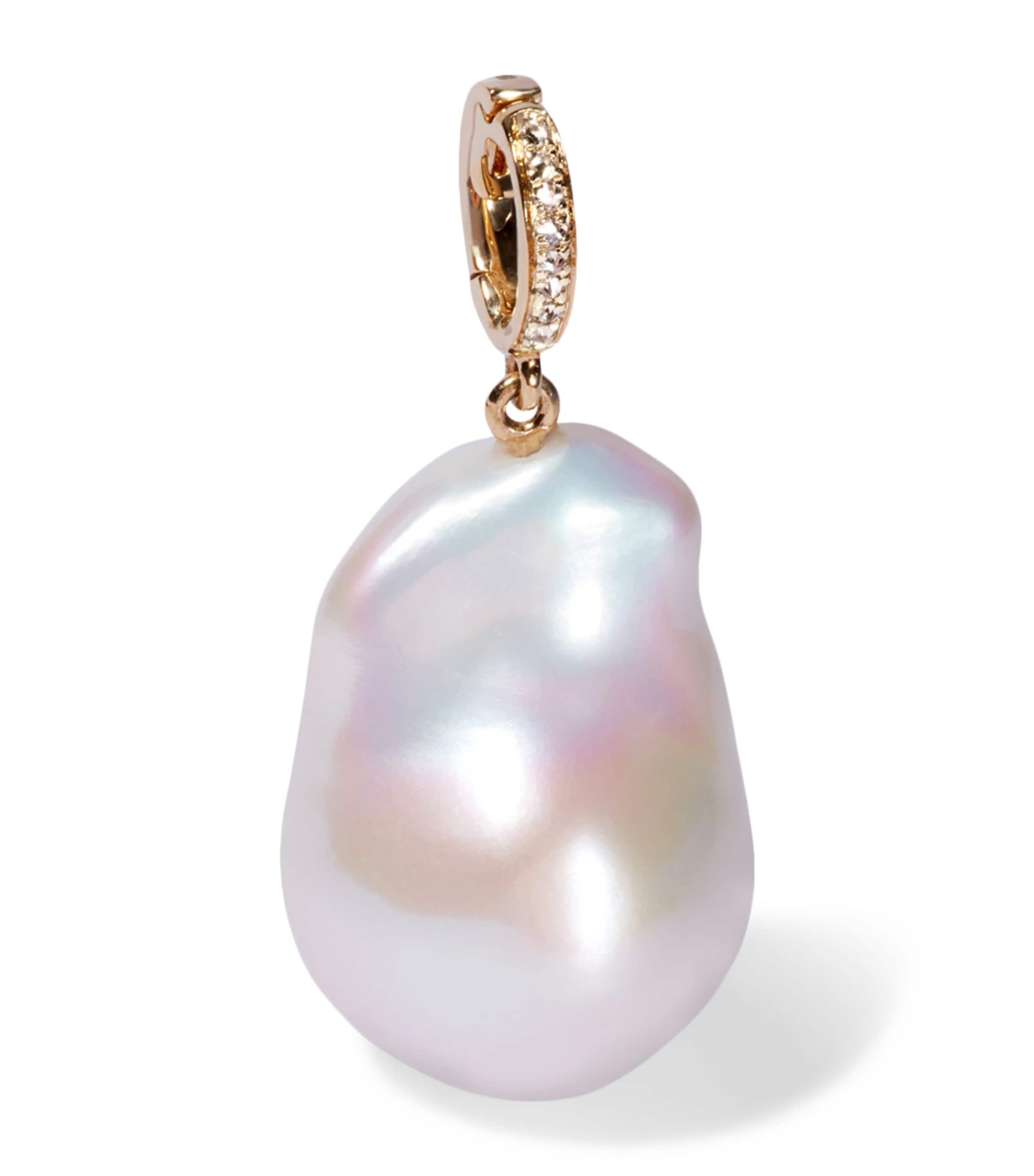 Annoushka Yellow Gold, Diamond and Baroque Pearl Pendant