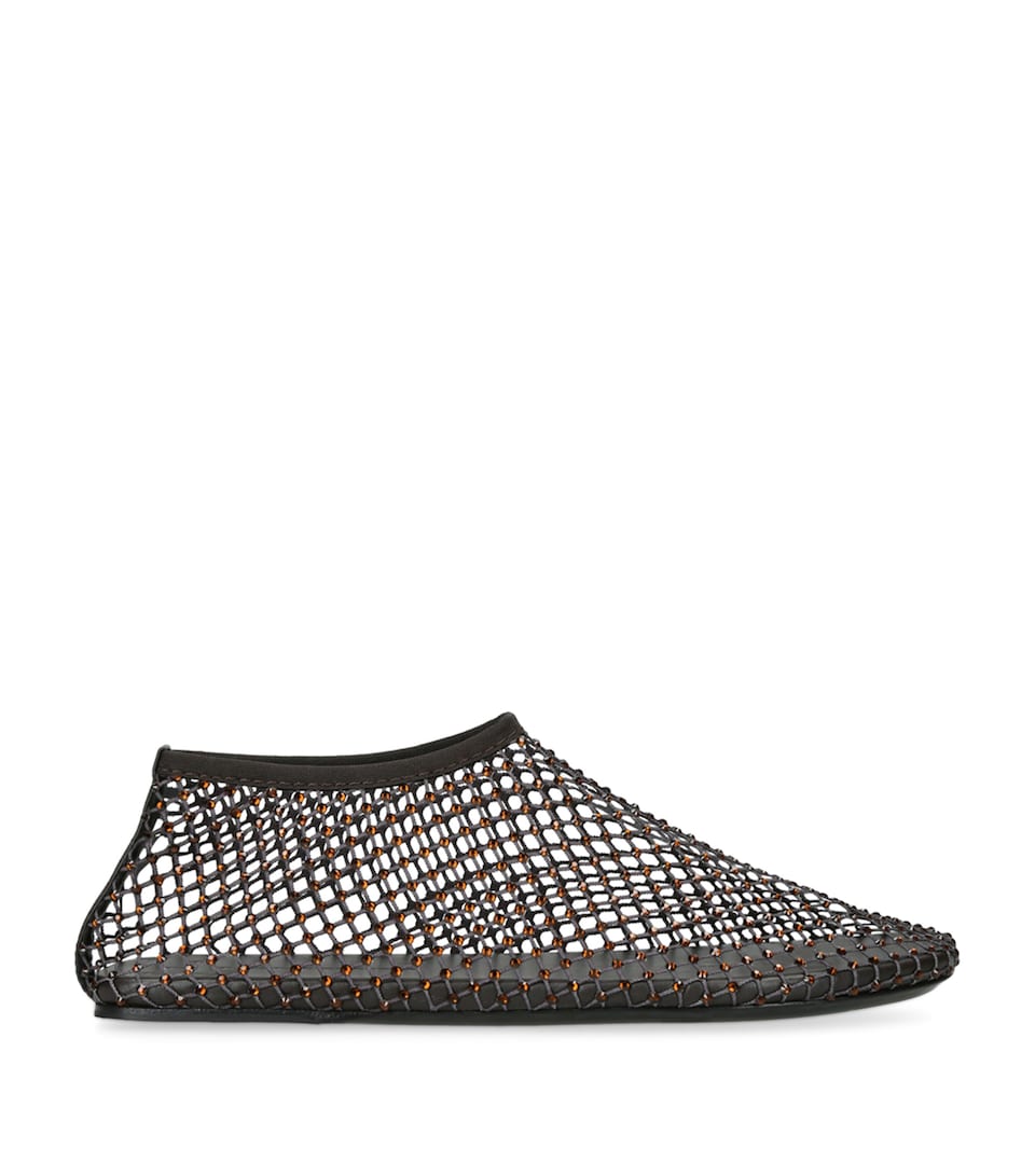Mesh Embellished Minette Ballet Flats