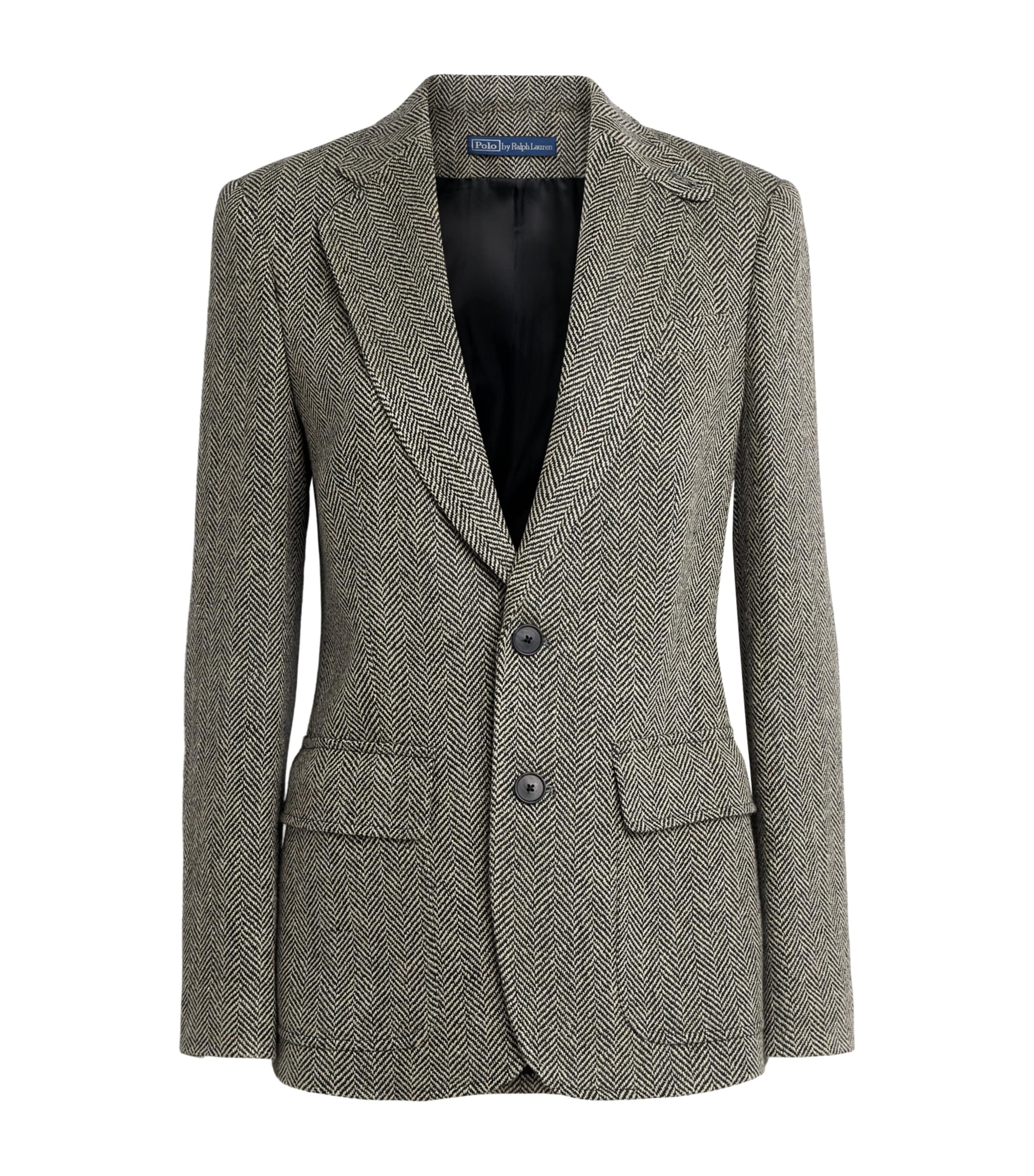 Polo Ralph Lauren Womens Linen-Silk-Wool Heritage Blazer Blk/bge