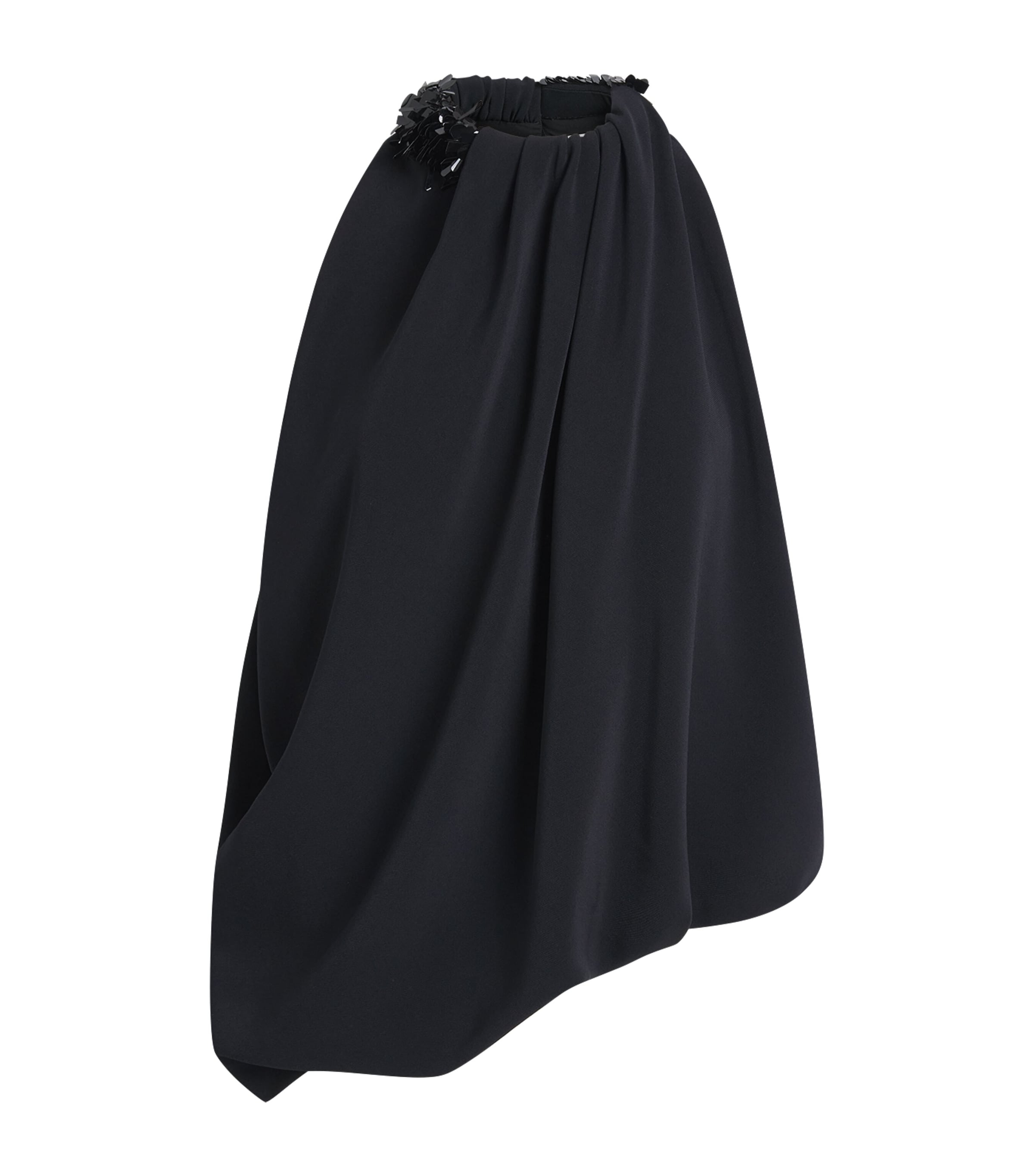 Brandon Maxwell Womens Crepe Haze Top Black/black