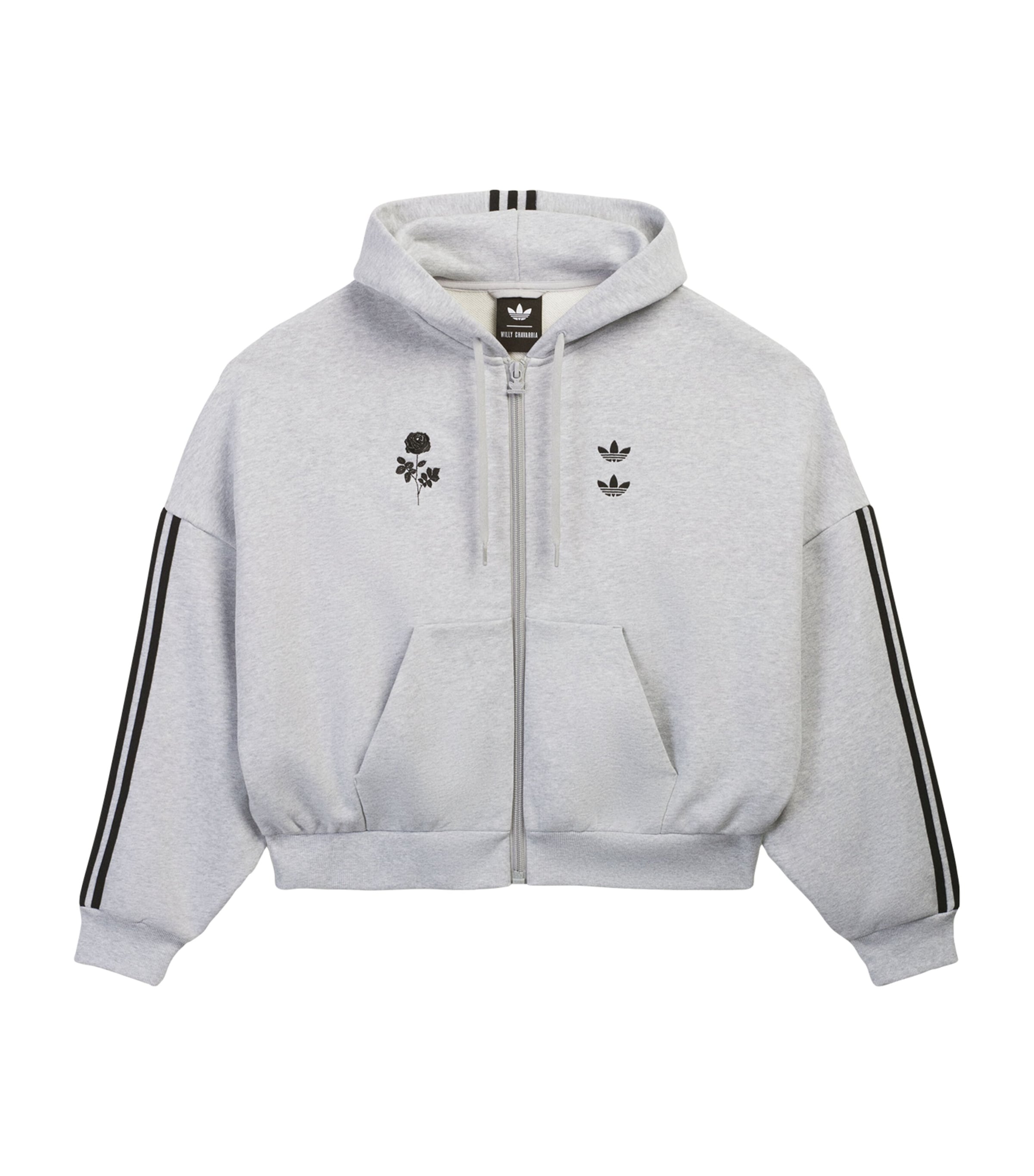 Willy Chavarria Mens x adidas Track Logo Hoodie Black/white
