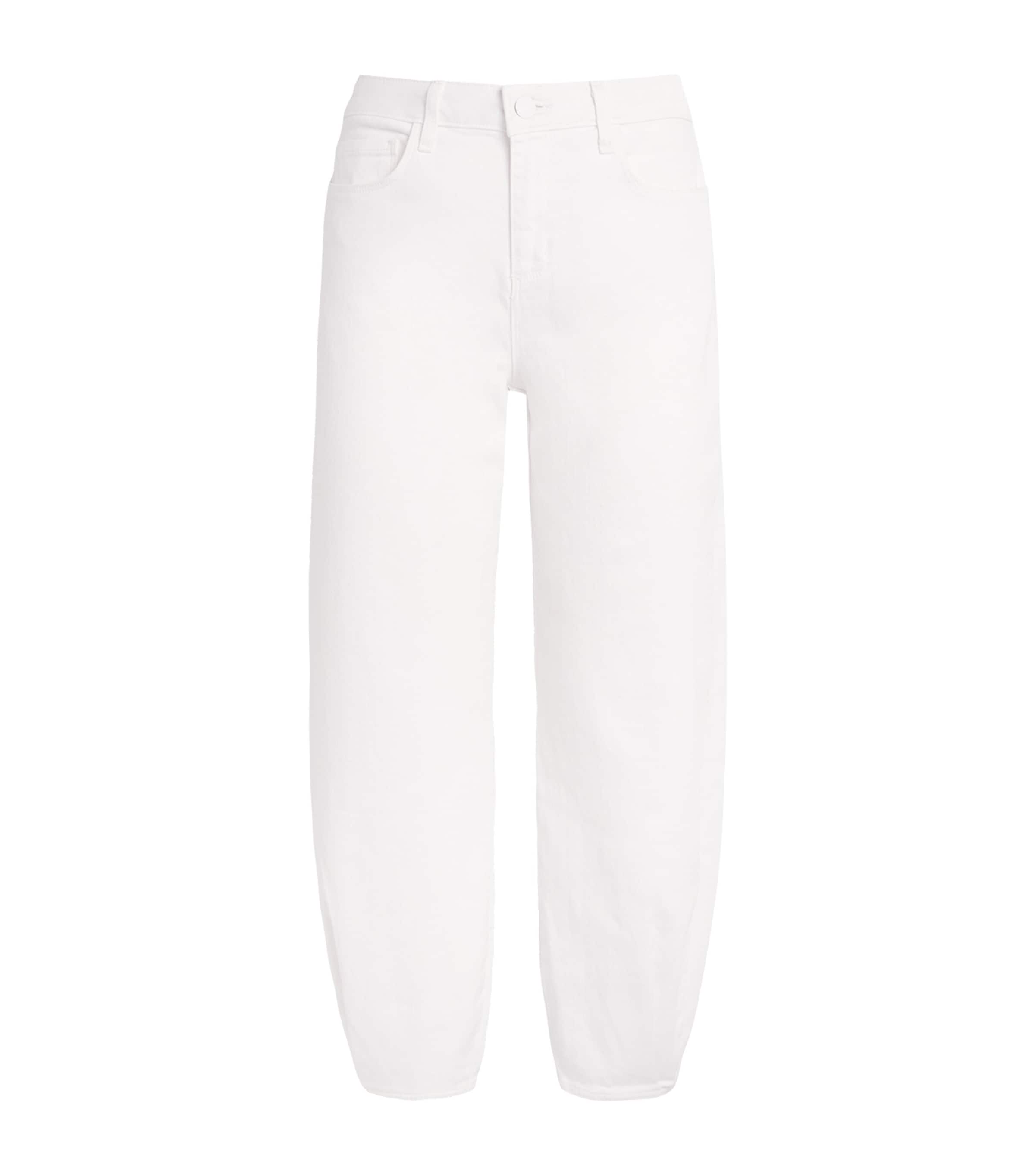 L'Agence Womens Krista Tapered Jeans Blan Blanc