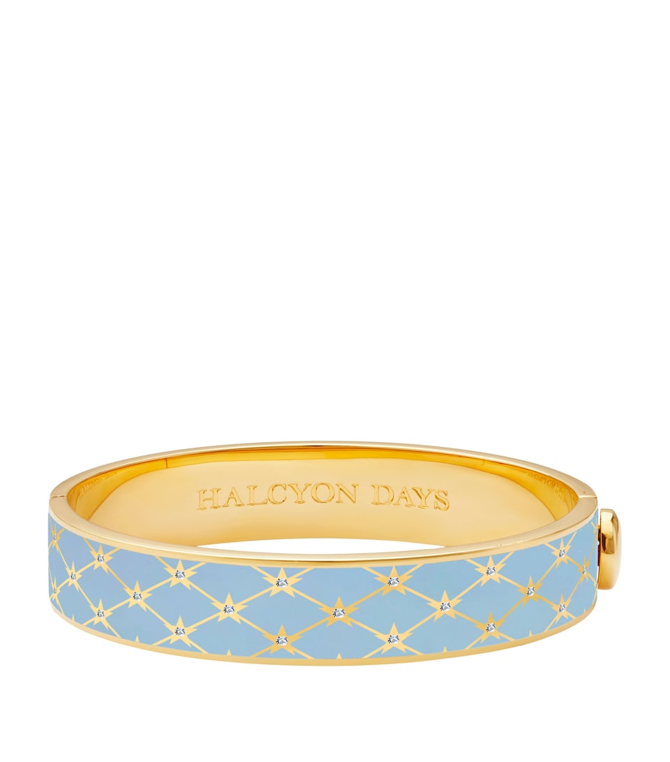 Halcyon Days Gold-Plated Enamel Star Bangle Blue/gold