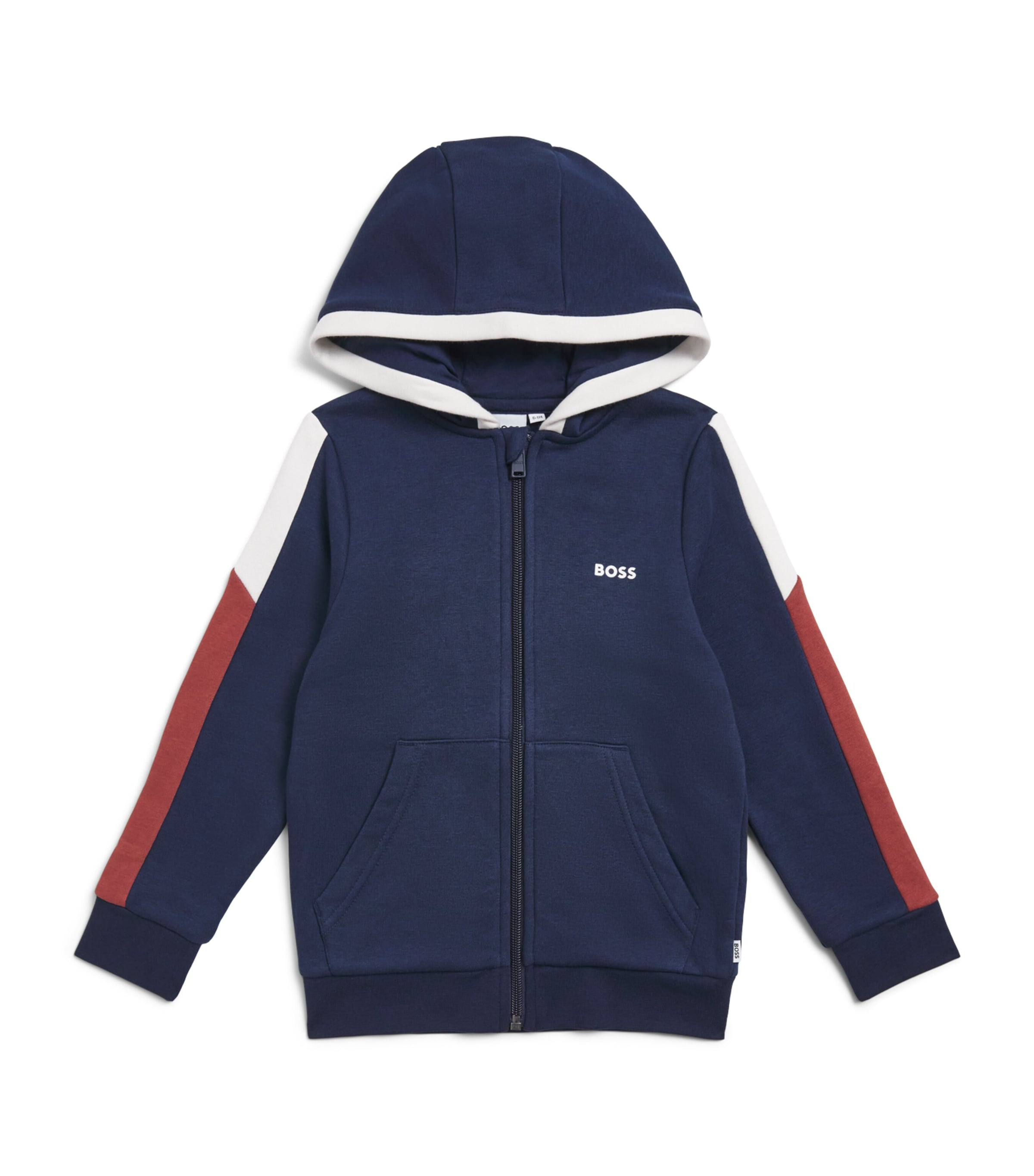 BOSS Kidswear Stretch-Cotton Panelled Hoodie (4-16 Years) Navy
