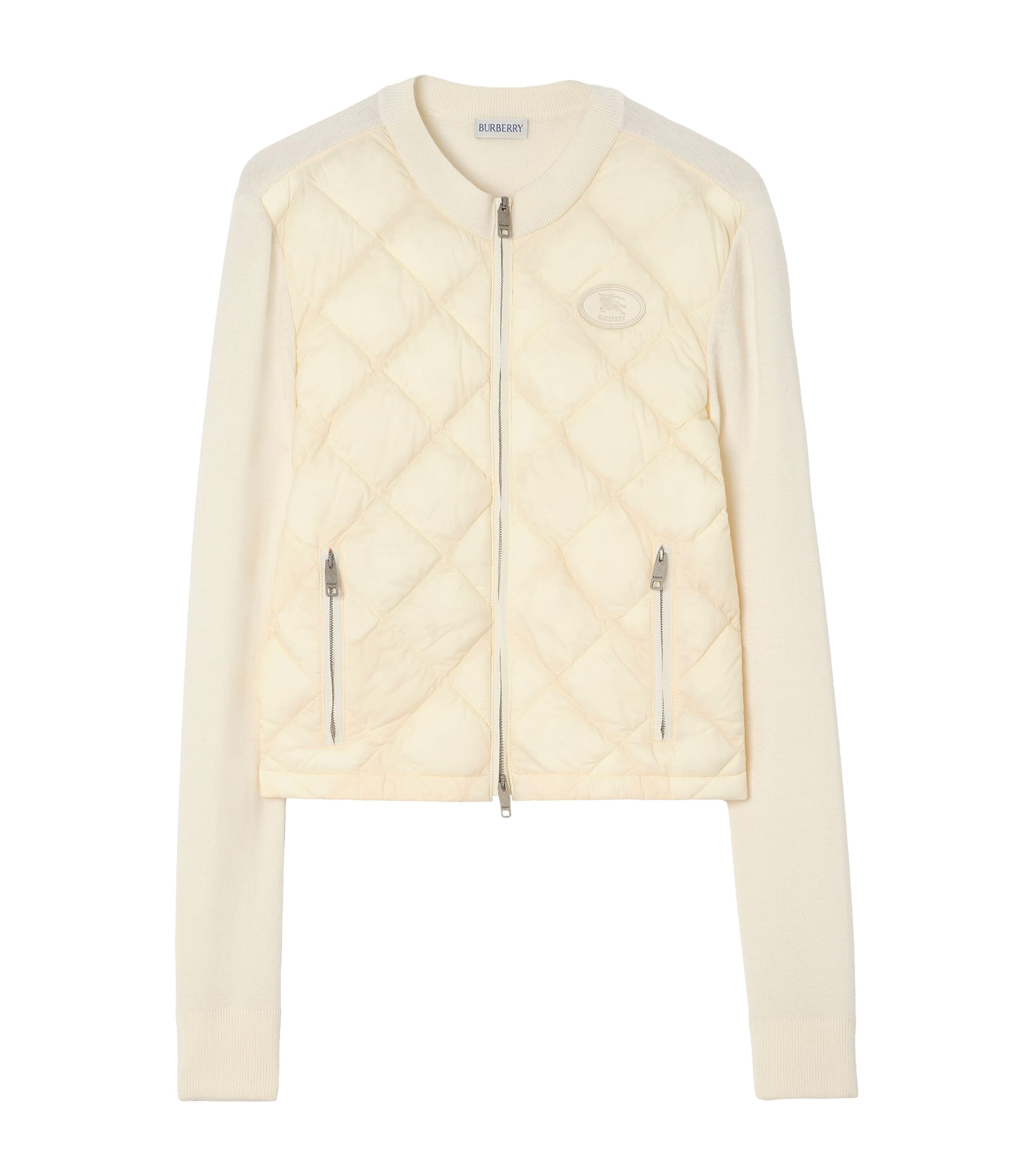 Burberry Womens Quilted Jacket Ceramic White