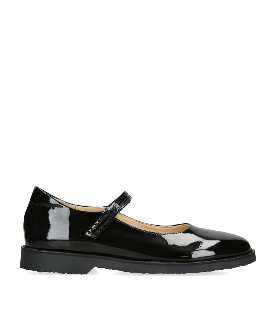 papouelli Patent Leather Emilia Mary Janes Black