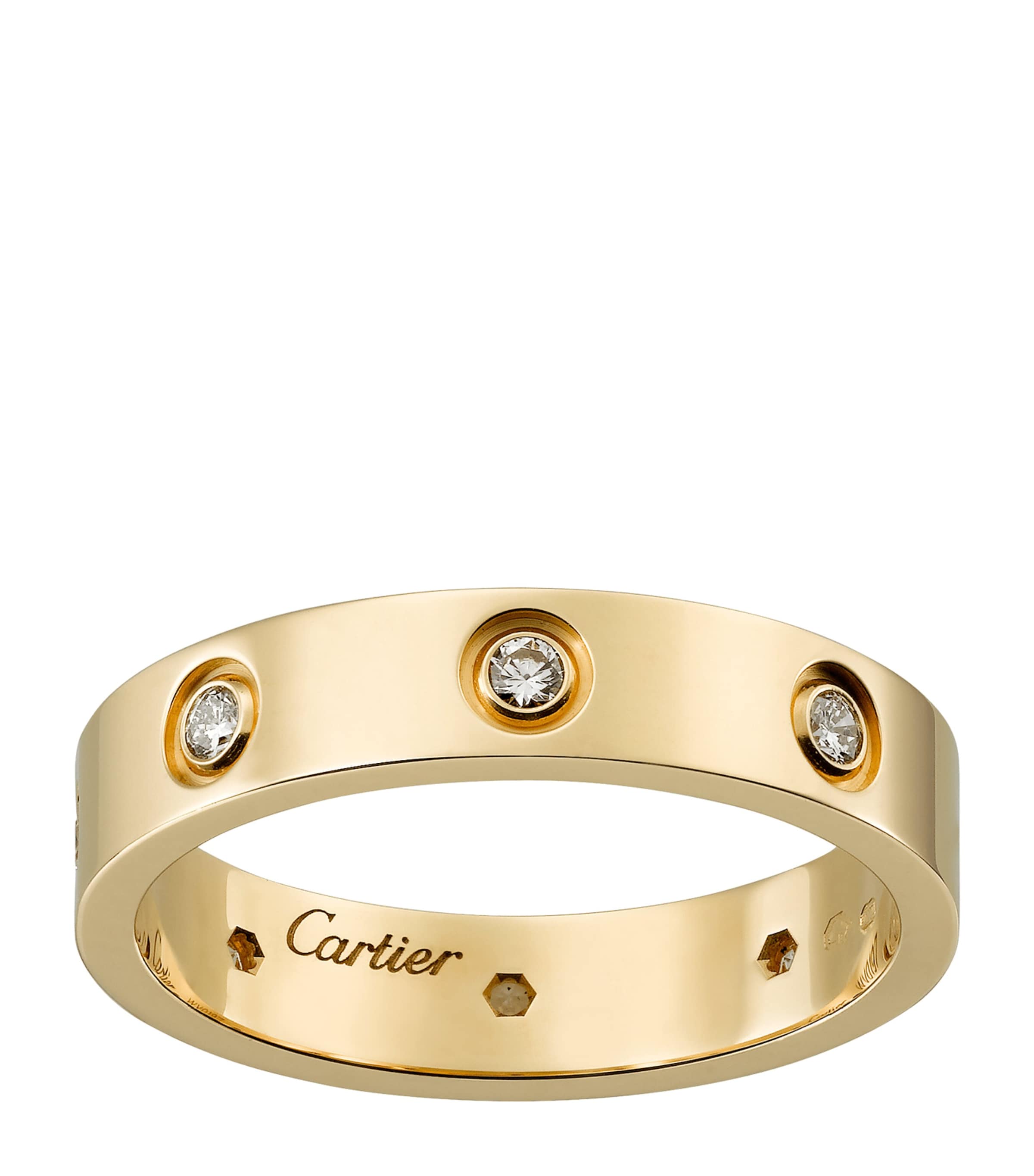 Yellow Gold and Diamond LOVE Ring