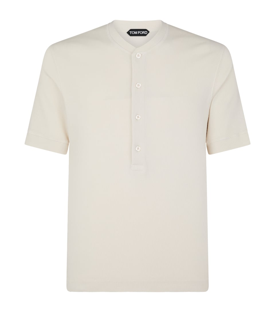 Short-Sleeve Henley Top