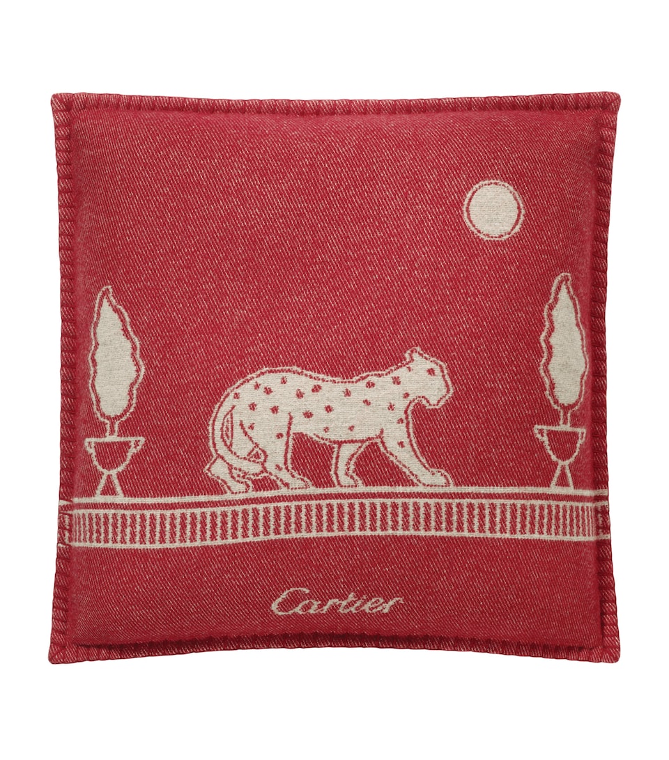 Merino Wool-Cashmere Panthère de Cartier Cushion (50cm x 50cm)
